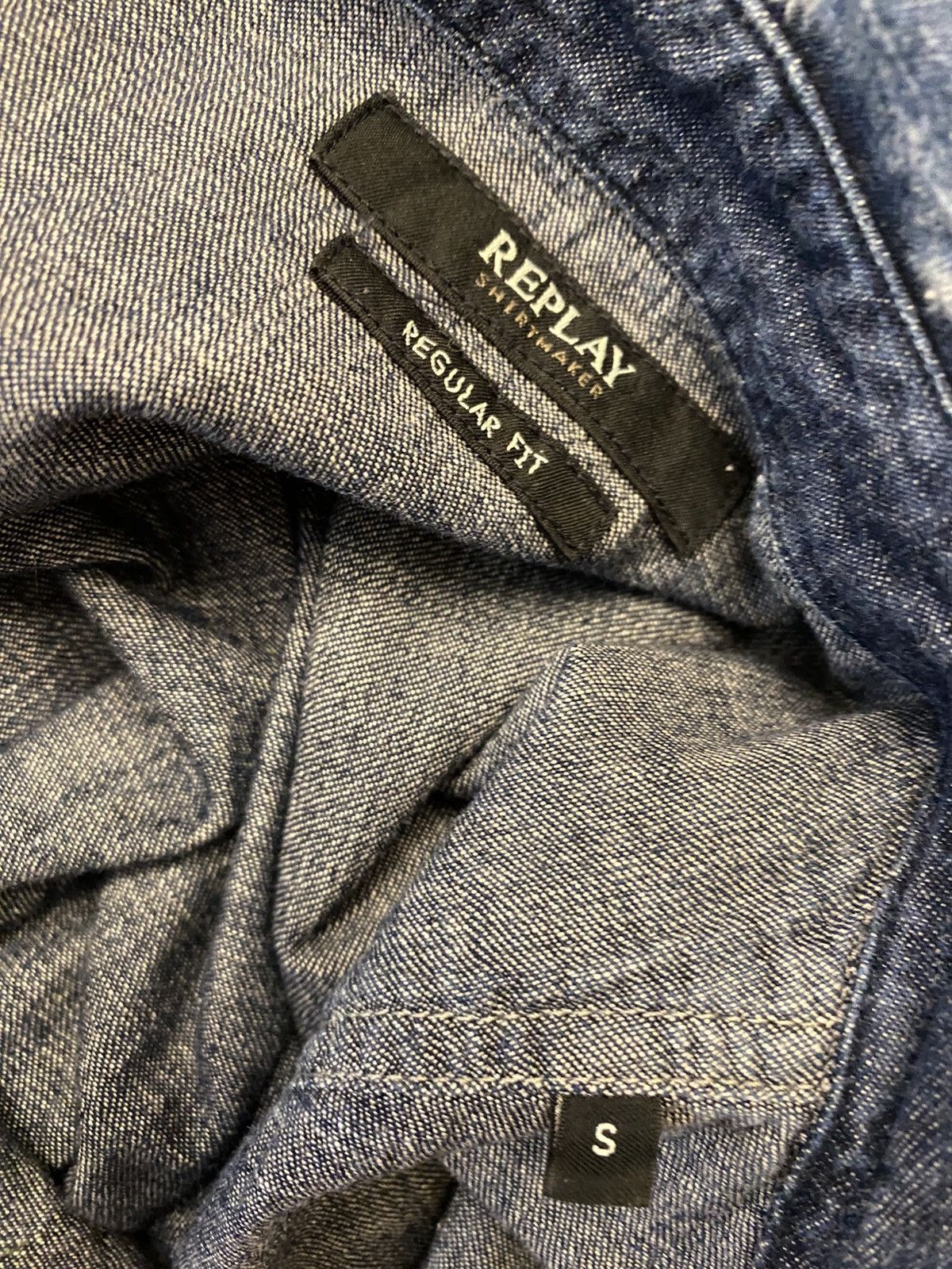 Replay Replay Heavy Washed Denim Patch Shirt | Size S | Military Size US S / EU 44-46 / 1 - 6 Thumbnail