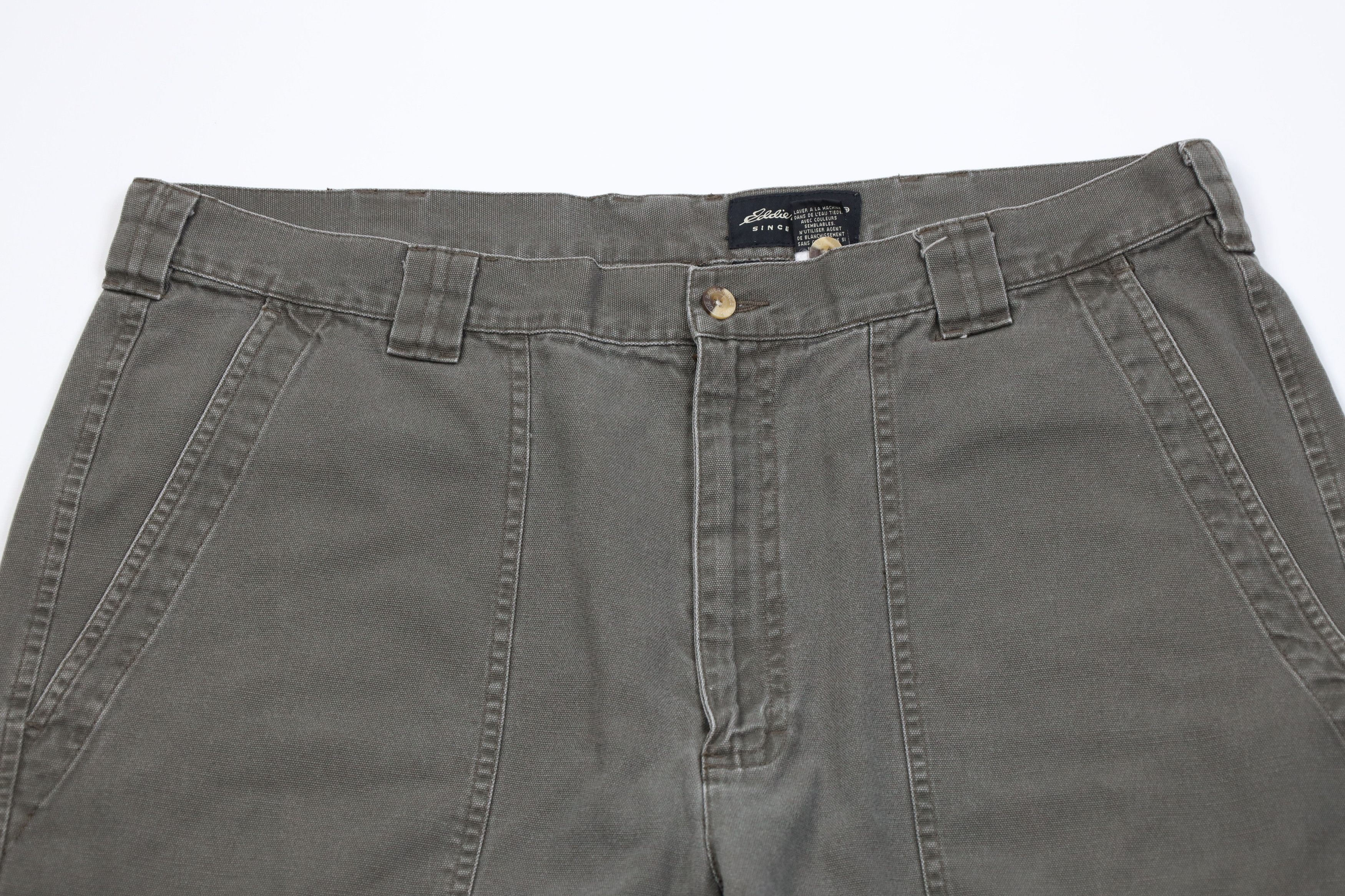 Eddie Bauer Vintage 90s Eddie Bauer Canvas Wide Leg Utility Pants Green Size US 40 / EU 56 - 2 Thumbnail