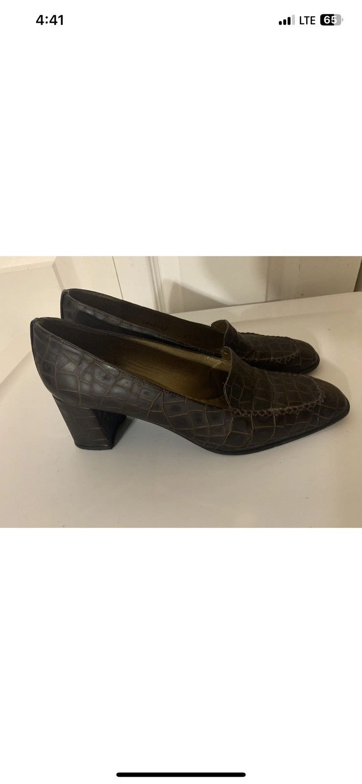 Stuart Weitzman Stuart weitzman womens sz 8.5AA croc print chocolate heels Size US 8.5 / IT 38.5 - 5 Thumbnail