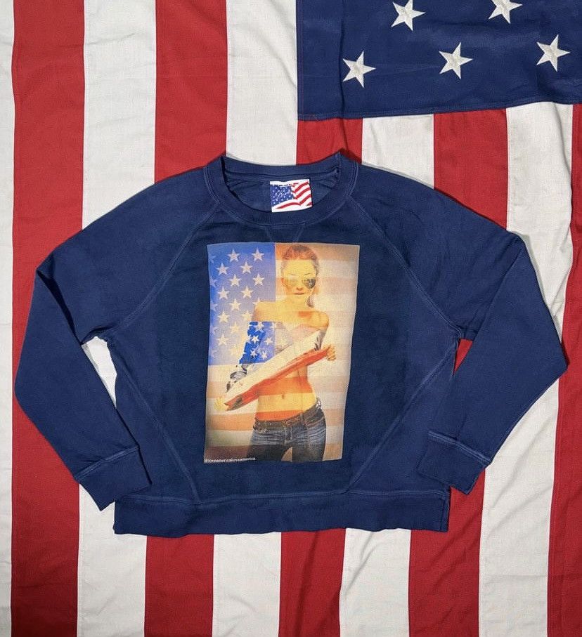 Vintage Loveamerica USA Girl Cropped Sweater Size US M / EU 48-50 / 2 - 1 Thumbnail