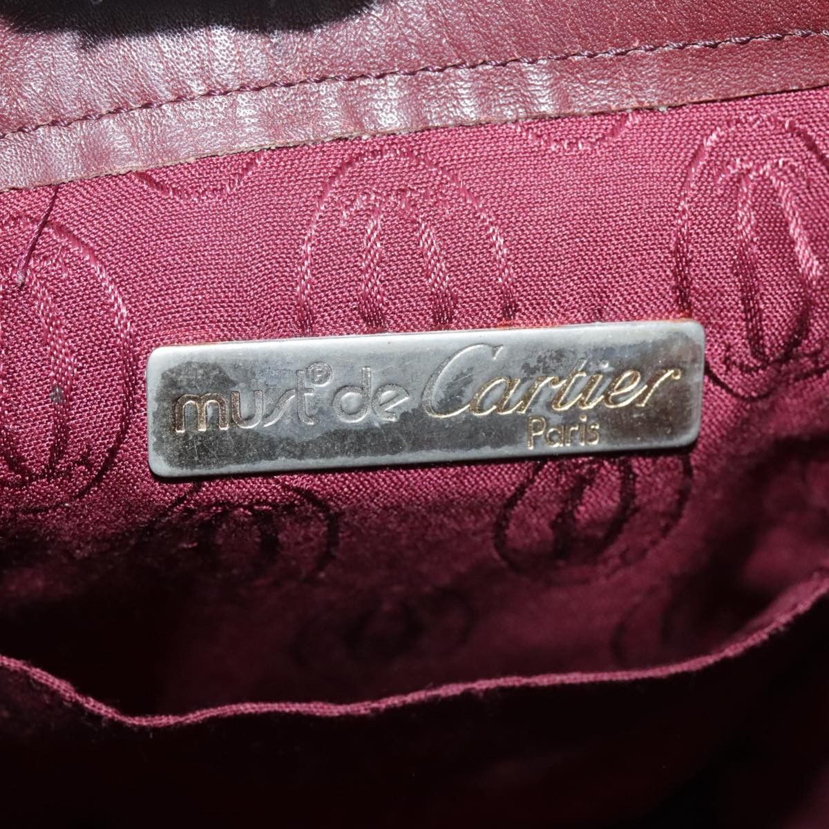Cartier Cartier Shoulder Bag Leather Bordeaux Gold Size ONE SIZE - 16 Thumbnail