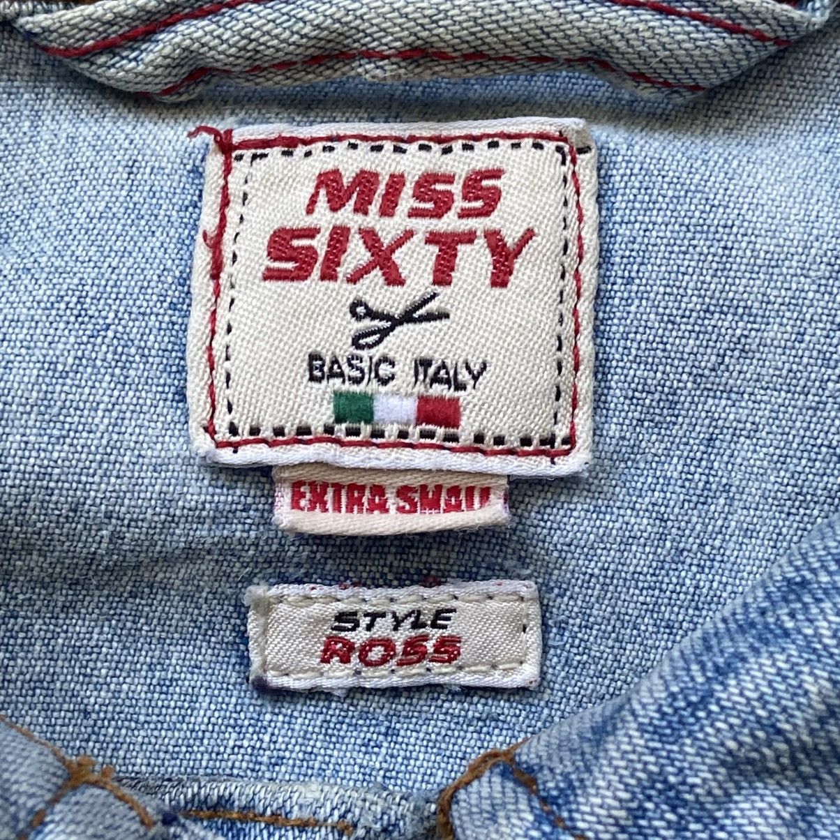 Miss Sixty 📌 Vintage 00s Miss Sixty Denim Crop Y2K Jacket Size XS / US 0-2 / IT 36-38 - 6 Thumbnail