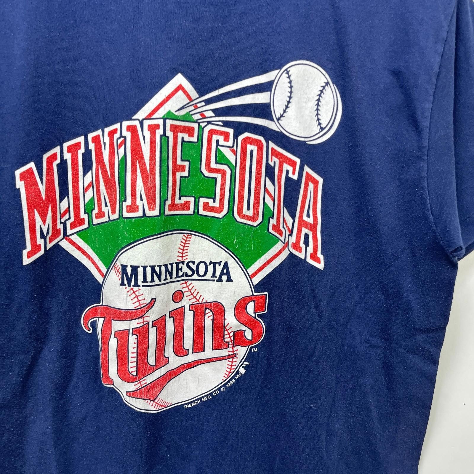 Majestic Vintage Minnesota Twins 1988 T-Shirt MLB Baseball Large Size ONE SIZE - 2 Thumbnail