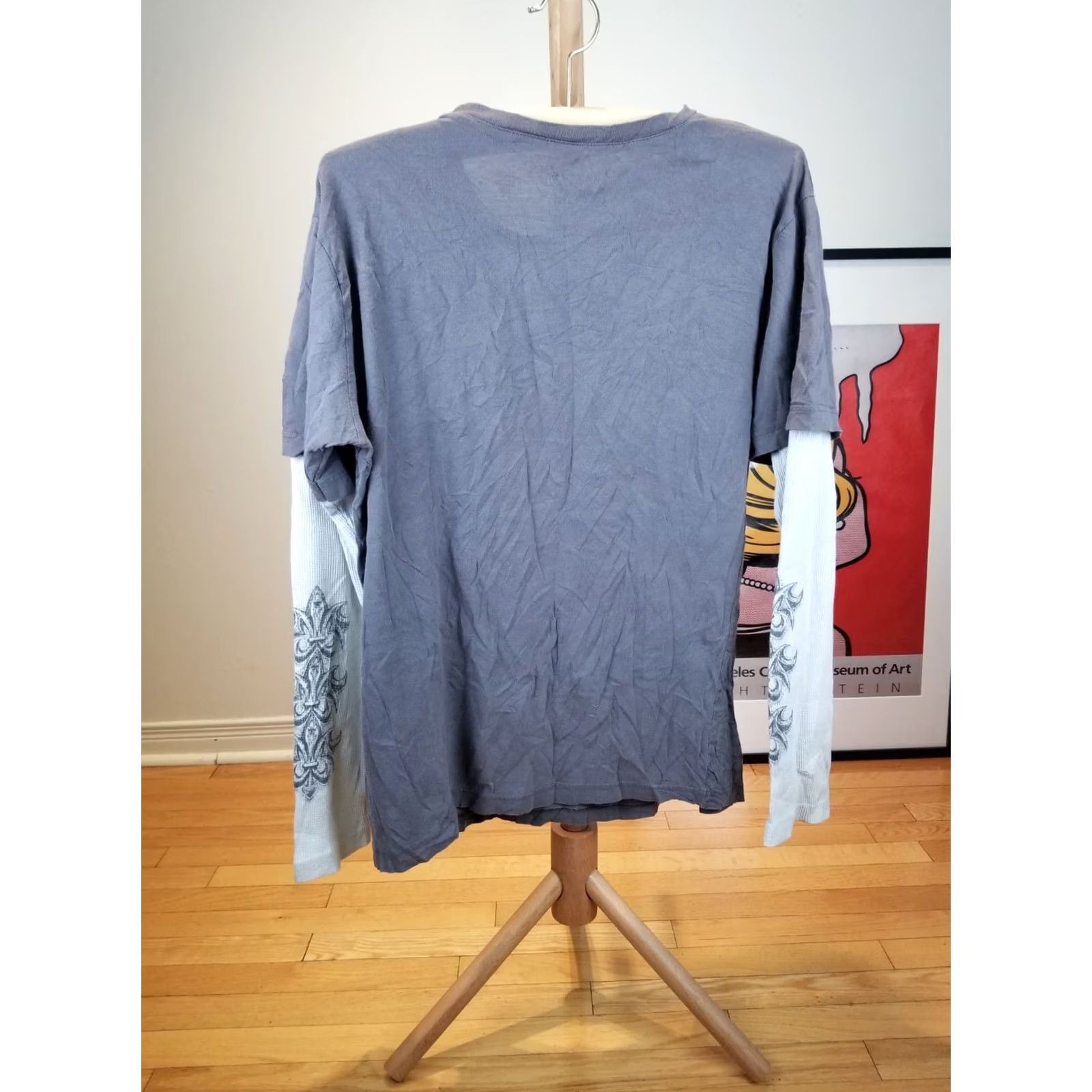 Vintage VINTAGE MMA ELITE T-Shirt XL Gray Long Sleeve Thermal Double Layer SLEVEE 19" Cross Shoulder 22" Chest 25" Shoulder to Cuff 26" Top to Bottom Mens Size US XL / EU 56 / 4 - 4 Thumbnail