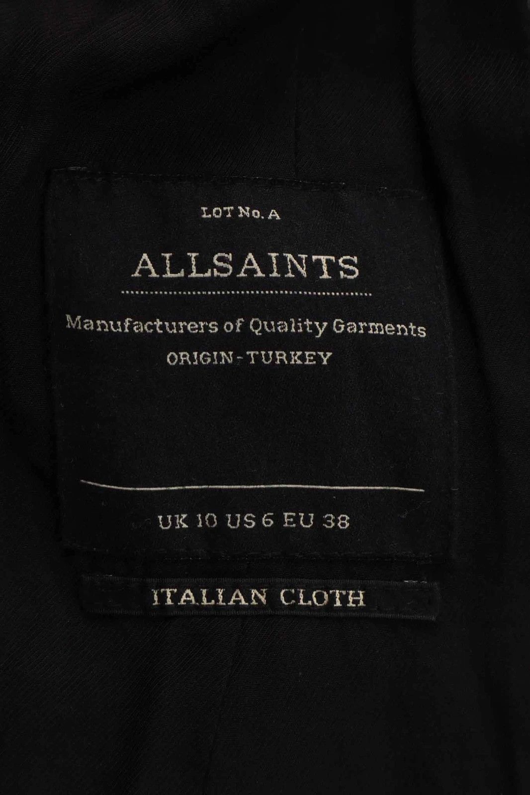 Allsaints Women's AllSaints Lorie Tula Wool Coat Leather Trim Grey S Size S / US 4 / IT 40 - 5 Thumbnail