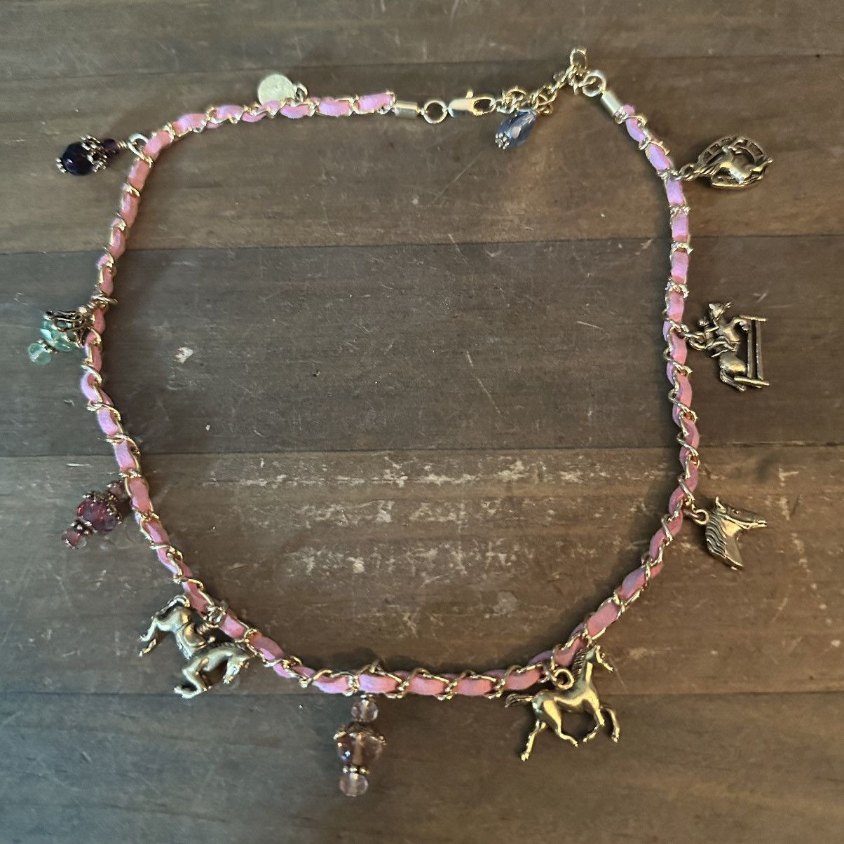 Other Posh Rox pink woven necklace with horse theme charms Size ONE SIZE - 2 Thumbnail