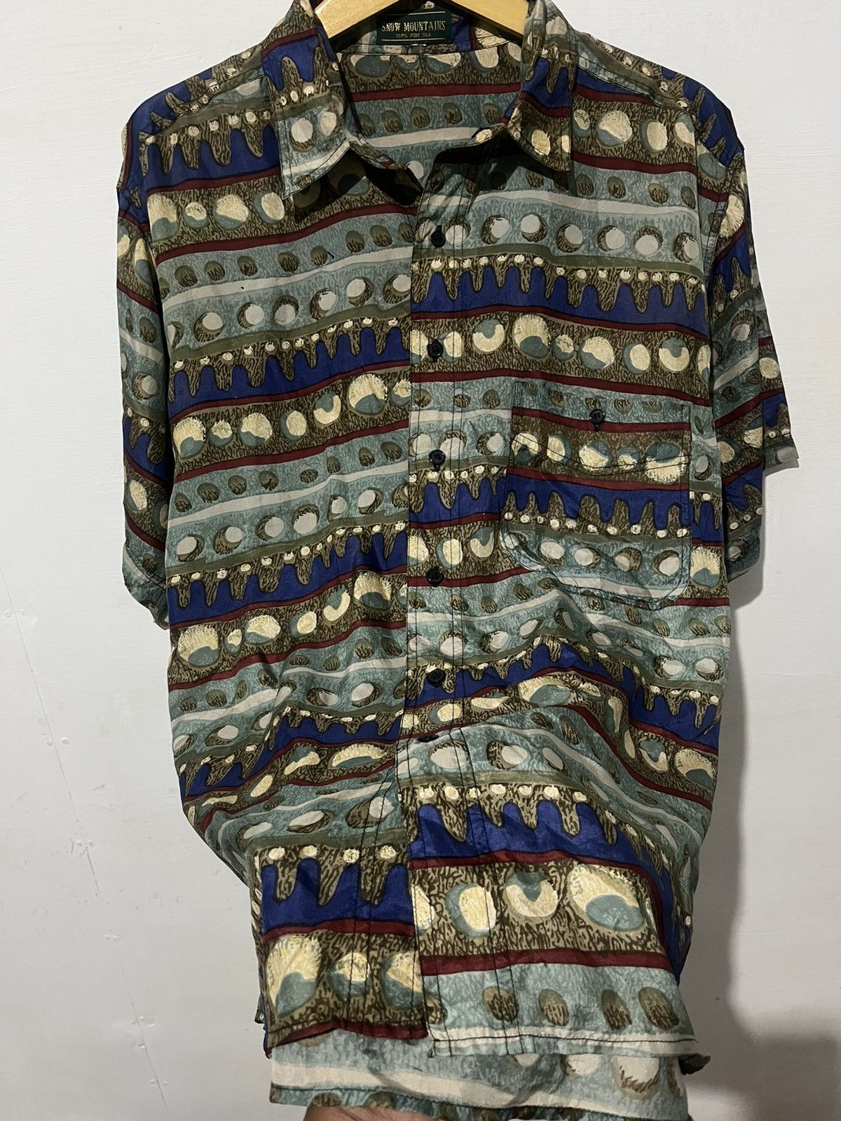 SikSilk VINTAGE 90s SNOW MOUNTAINS PURE SILK Size US XL / EU 56 / 4 - 5 Thumbnail