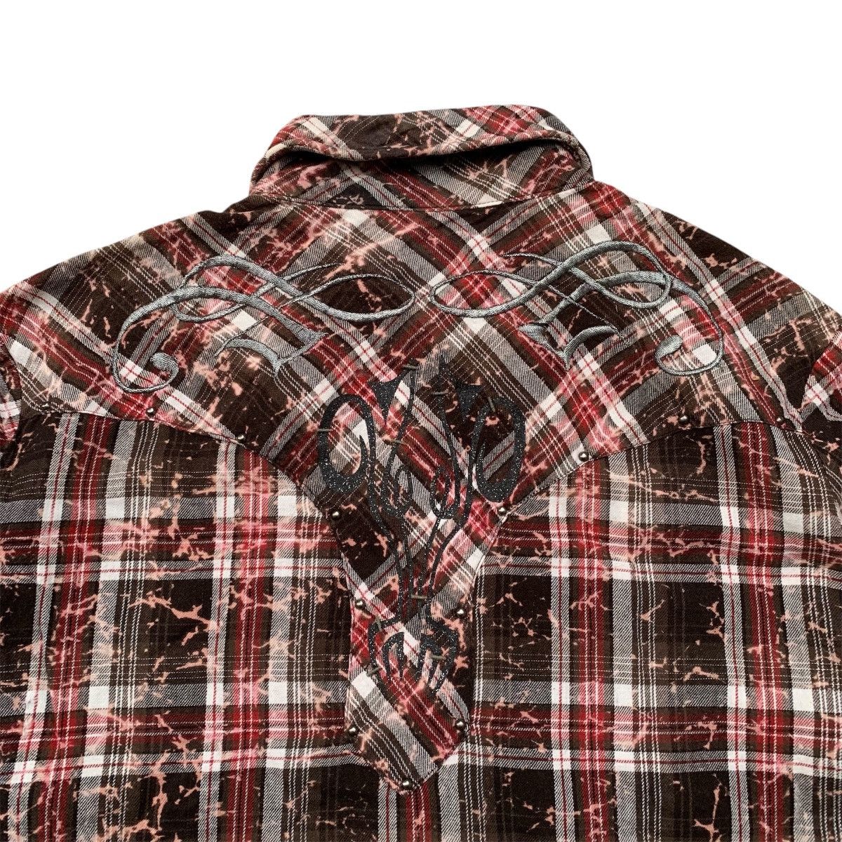 If Six Was Nine In The Attic Embroidered Flanel Shirt ifsix gothic Style Size US L / EU 52-54 / 3 - 7 Thumbnail