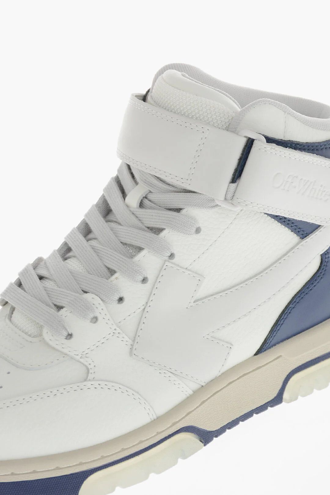 Off-White og1mm0426 Hammered Leather Hi-Top Sneakers in White Size US 13 / EU 46 - 4 Thumbnail