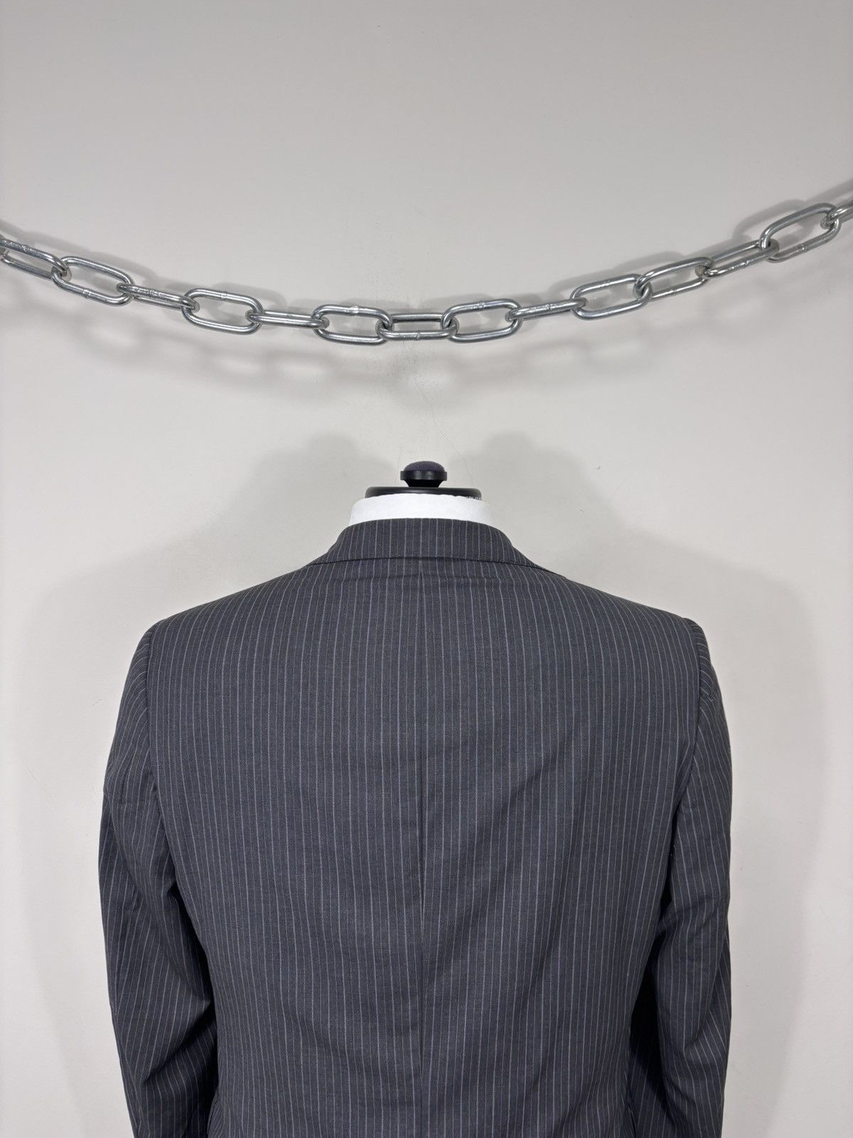 Z Zegna Ermenegildo Z Zegna Men’s Striped Grey Wool Blazer Jacket Size 40R - 16 Thumbnail