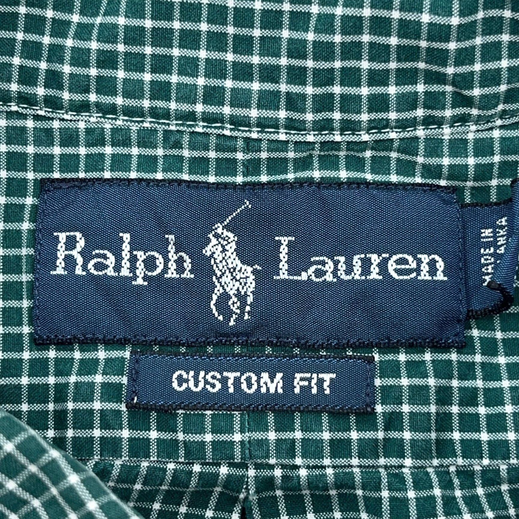 Ralph Lauren Ralph Lauren Shirt Men 18 36 Green Check Button Up Custom Fit Dress Poplin Grid Size 48R - 5 Thumbnail