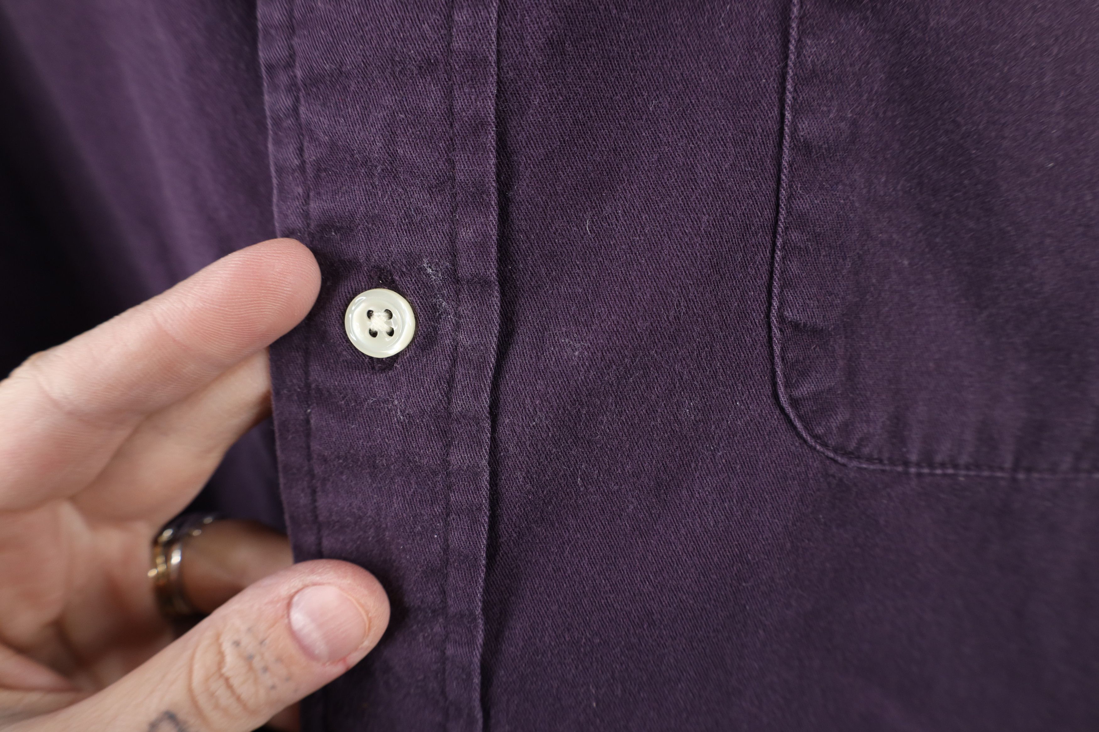 Ralph Lauren × Vintage Vintage 90s Ralph Lauren Collared Button Down Shirt Purple Size US L / EU 52-54 / 3 - 4 Thumbnail