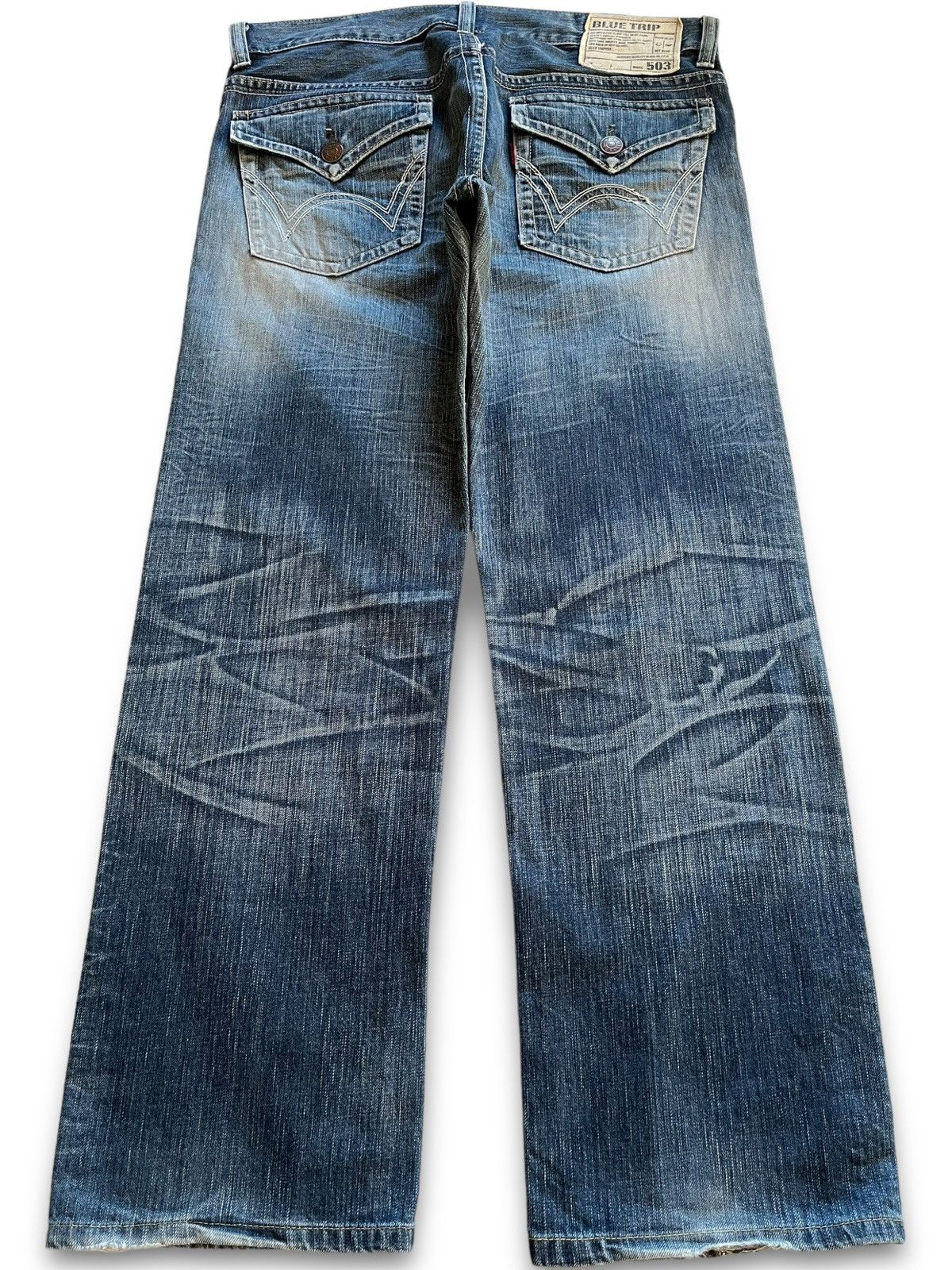 Edwin × Japanese Brand Vintage Japanese Edwin 503 Blue Trip Baggy Style Jeans Size US 36 / EU 52 - 2 Thumbnail