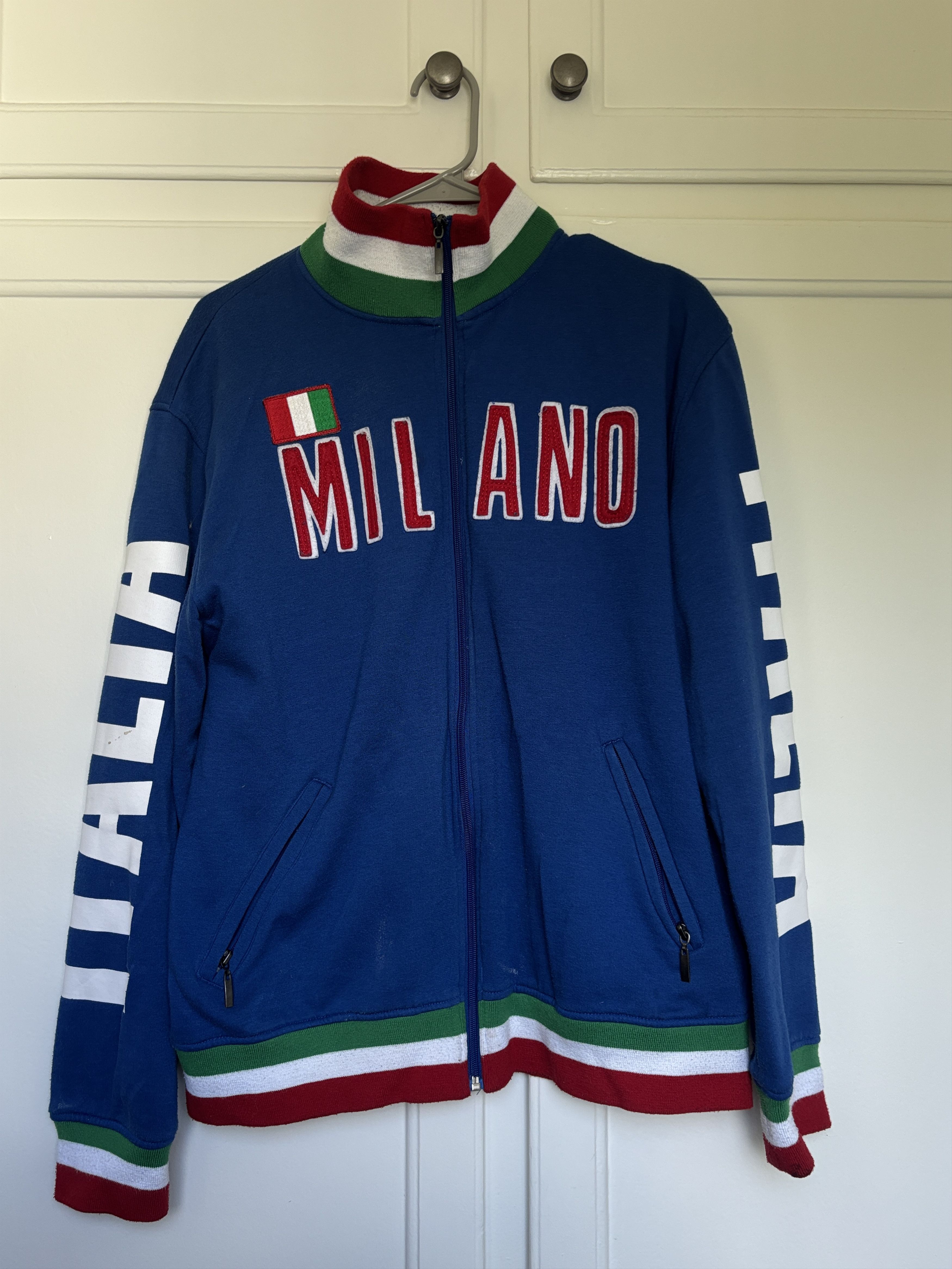 Other 00s Vintage Milano Embroidered Big Logo Zip Up Size US L / EU 52-54 / 3 - 1 Thumbnail