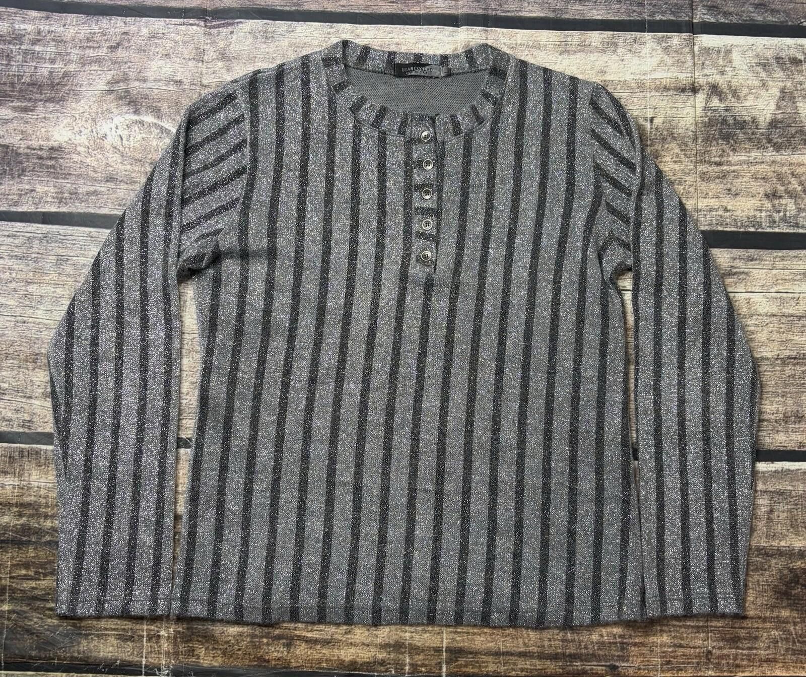 Other VTG Bianconero Top Womens Large Shimmer Made in Italy Henley Size L / US 10 / IT 46 - 1 Thumbnail