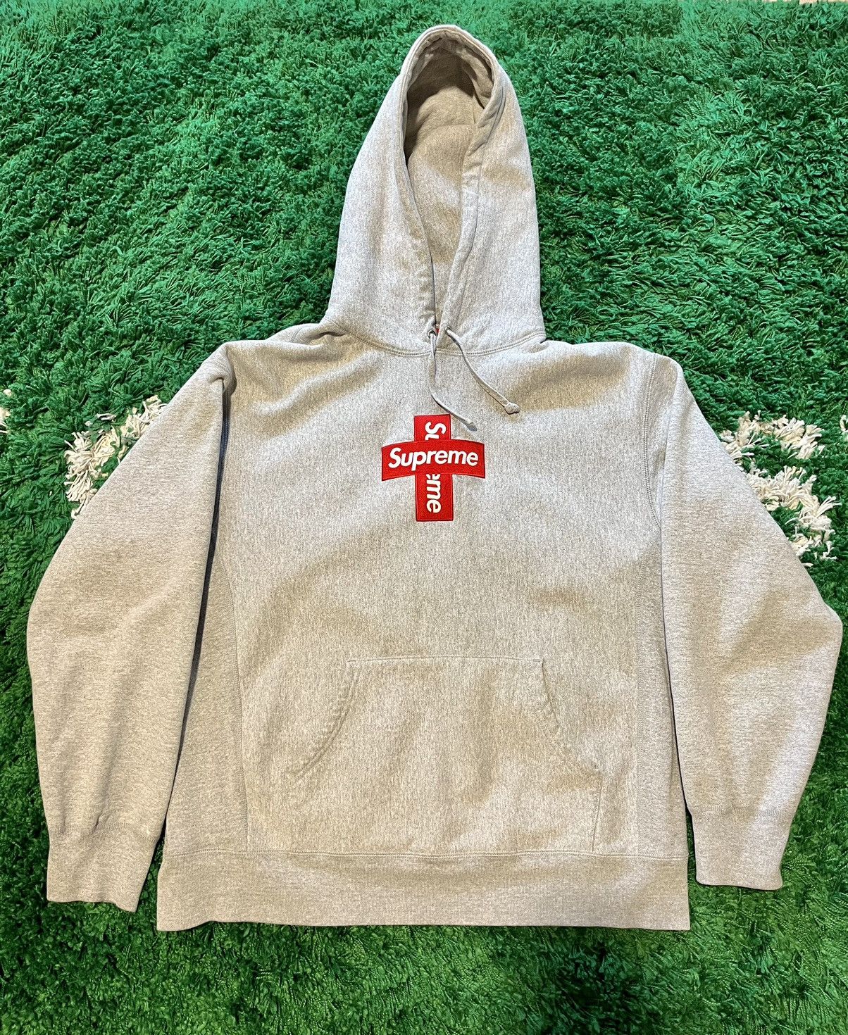 Supreme SUPREME FW20 GREY CROSS BOX LOGO HOODIE LARGE | Grailed