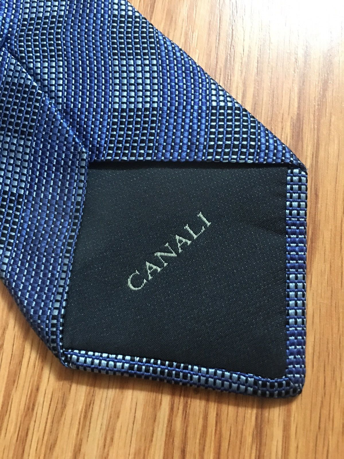Canali × Designer CANALI Blue Designer Silk Italy Mens Tie Size ONE SIZE - 3 Thumbnail