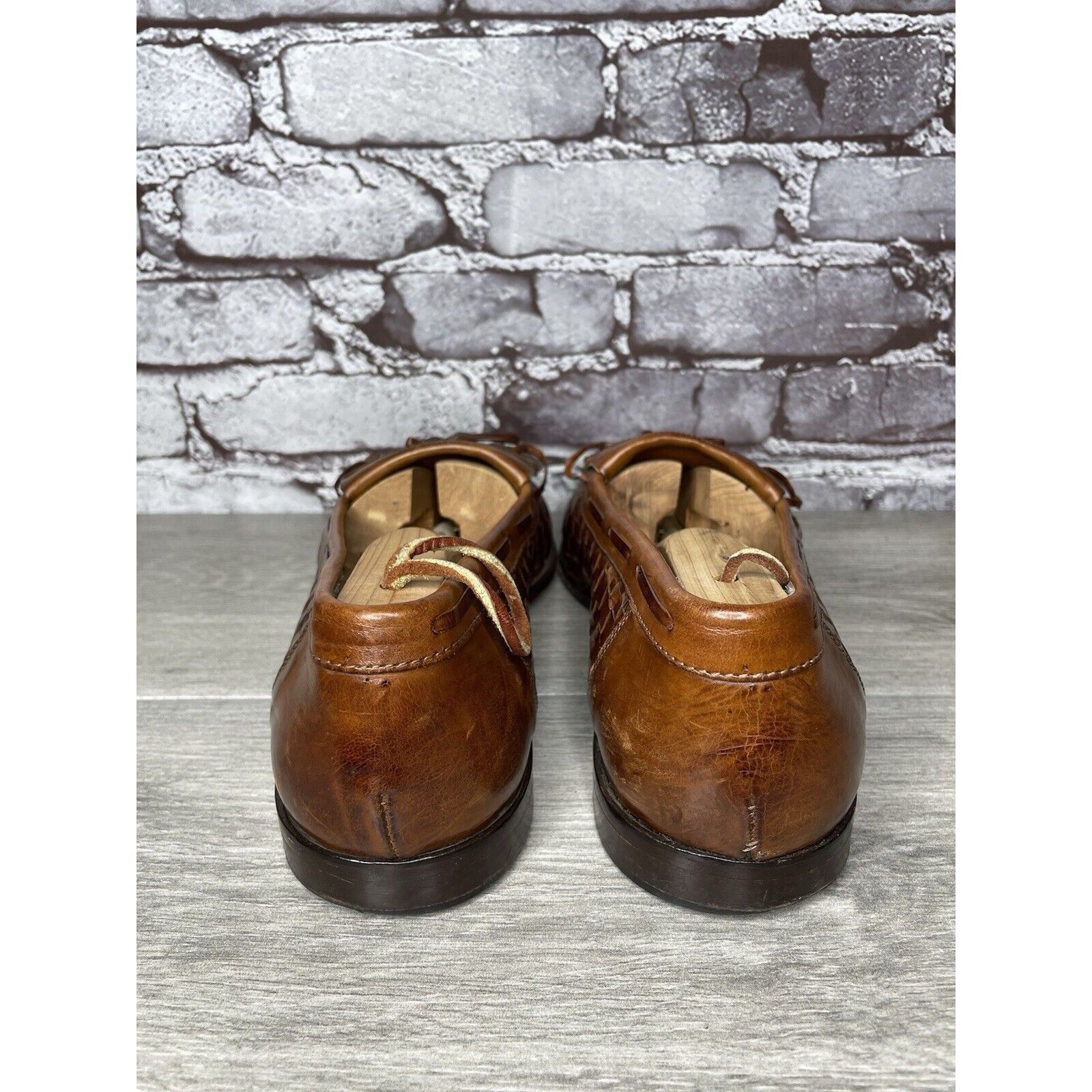 Johnston & Murphy Johnston & Murphy Brown Leather Woven Kiltie Tassel Loafers Size US 12 / EU 45 - 4 Thumbnail