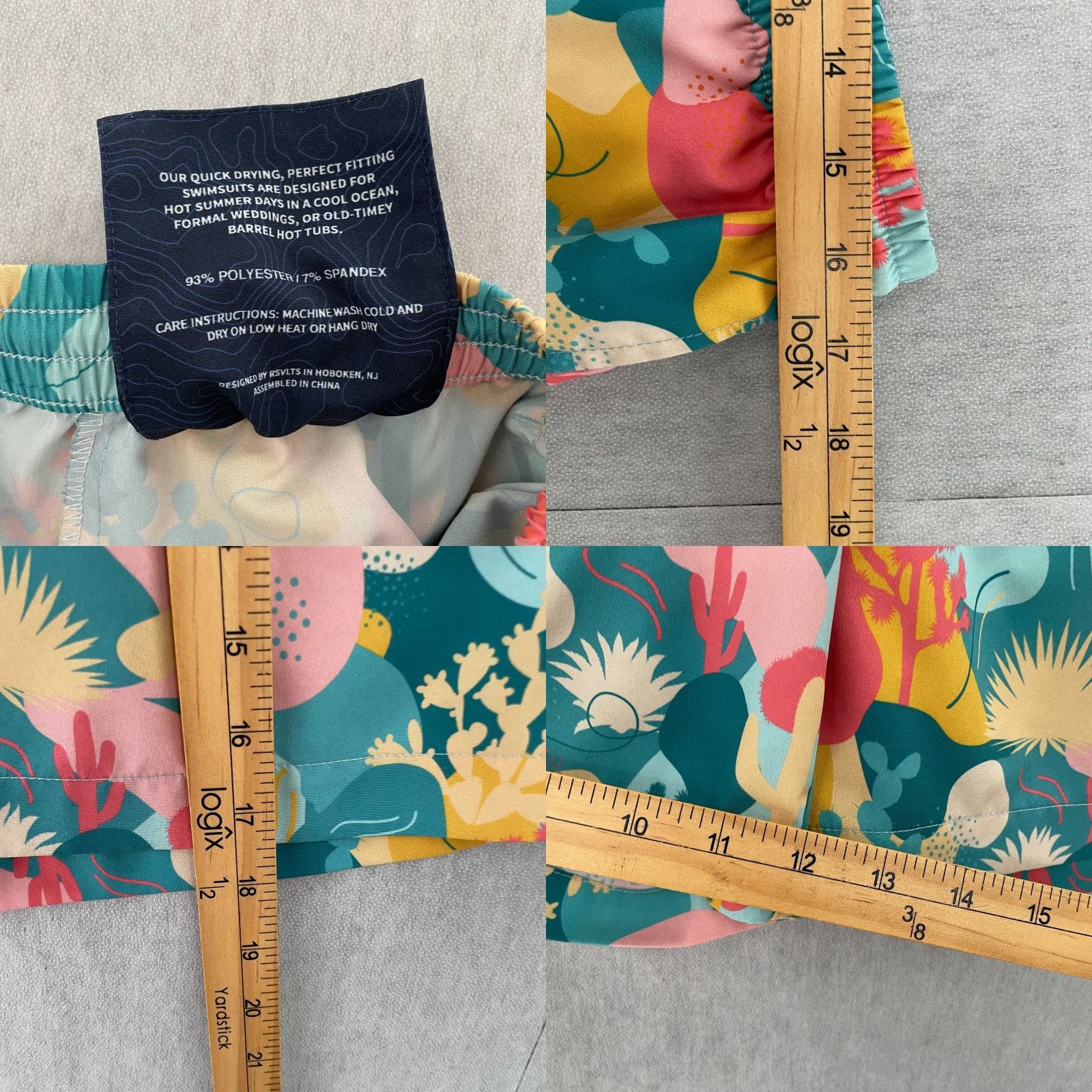 Vintage RSVLTS Shorts Adult XL San Dimas Cactus Swim Short Trunks Pockets Mens Size US 36 / EU 52 - 8 Thumbnail