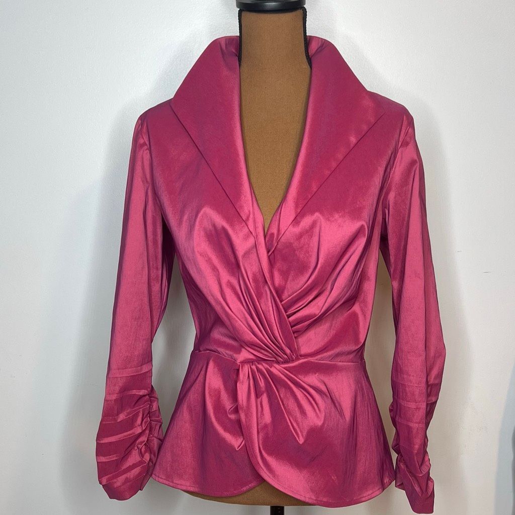 Takashi Murakami Tadashi Shoji Collection Taffeta Ruched Sleeves Metallic Mag Size XL / US 12-14 / IT 48-50 - 16 Thumbnail