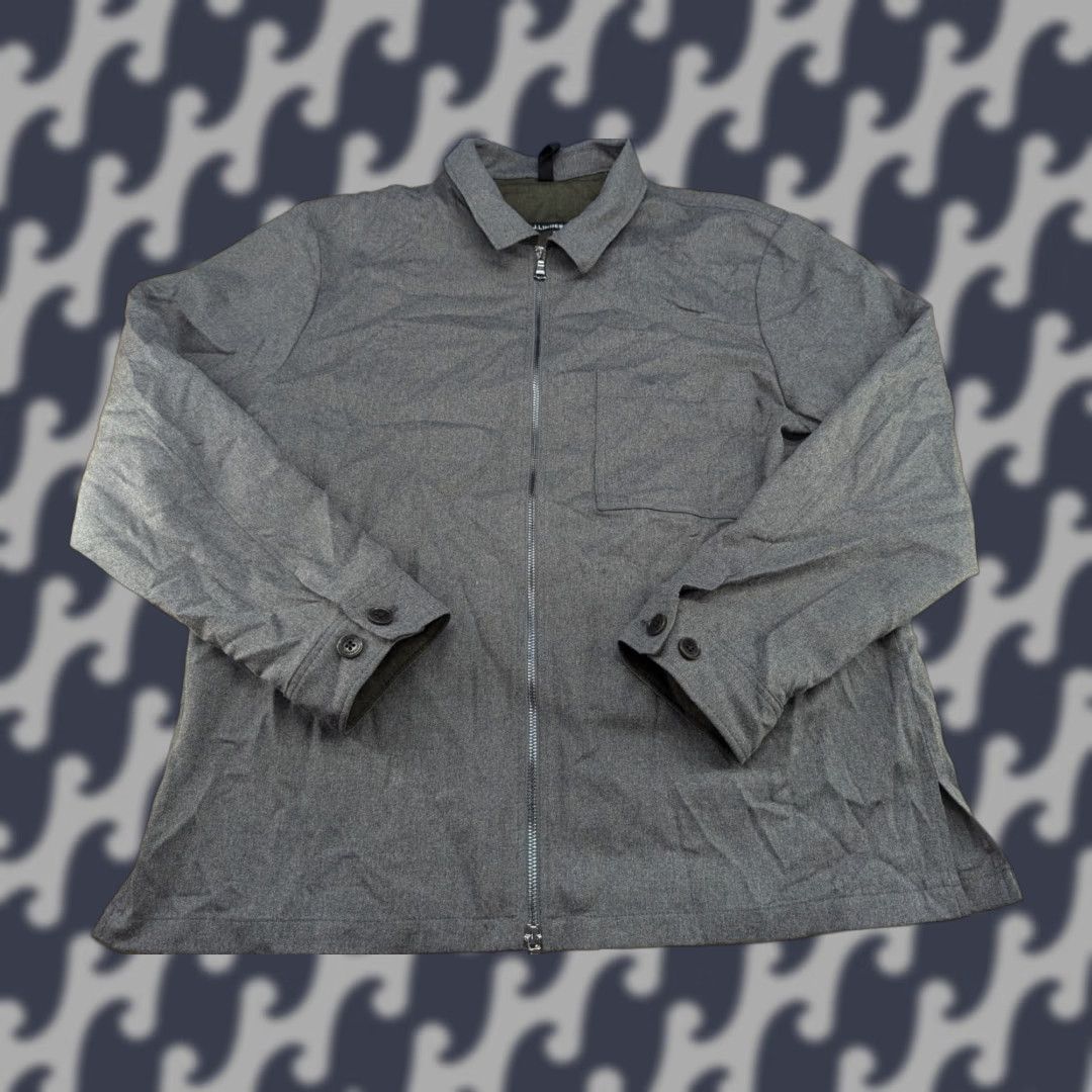 J.Lindeberg J Lindeberg JASON FLANNEL JACKET Wool Full Zip Mens XL Gray Size US XL / EU 56 / 4 - 1 Thumbnail