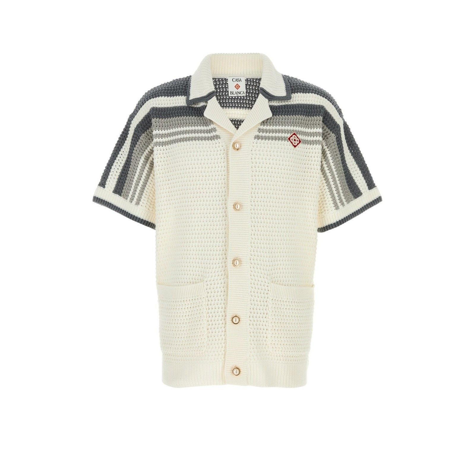 CASABLANCA White Crochet Shirt New & Authentic (Men's size:X