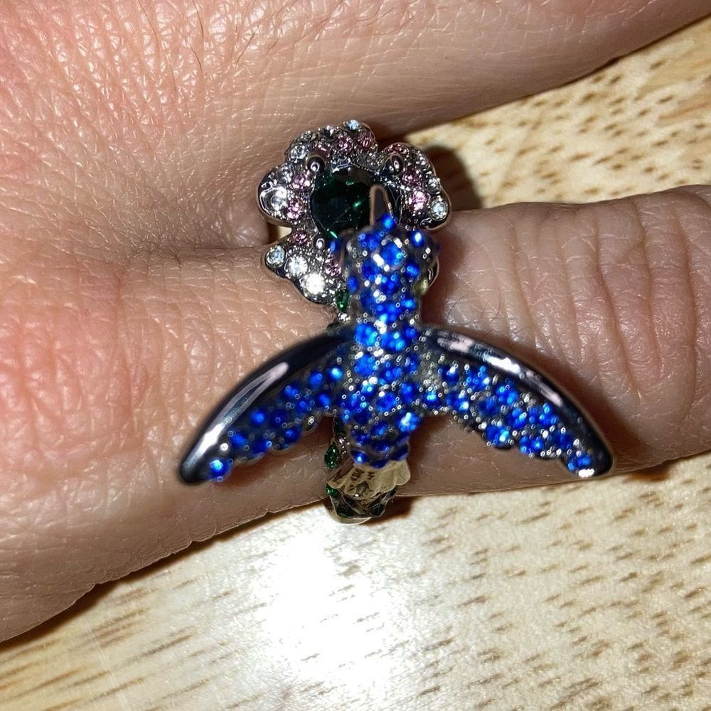 Other Silver Hummingbird Ring, Stamped .925, 4-D Ring, Women's Sta Size ONE SIZE - 8 Thumbnail