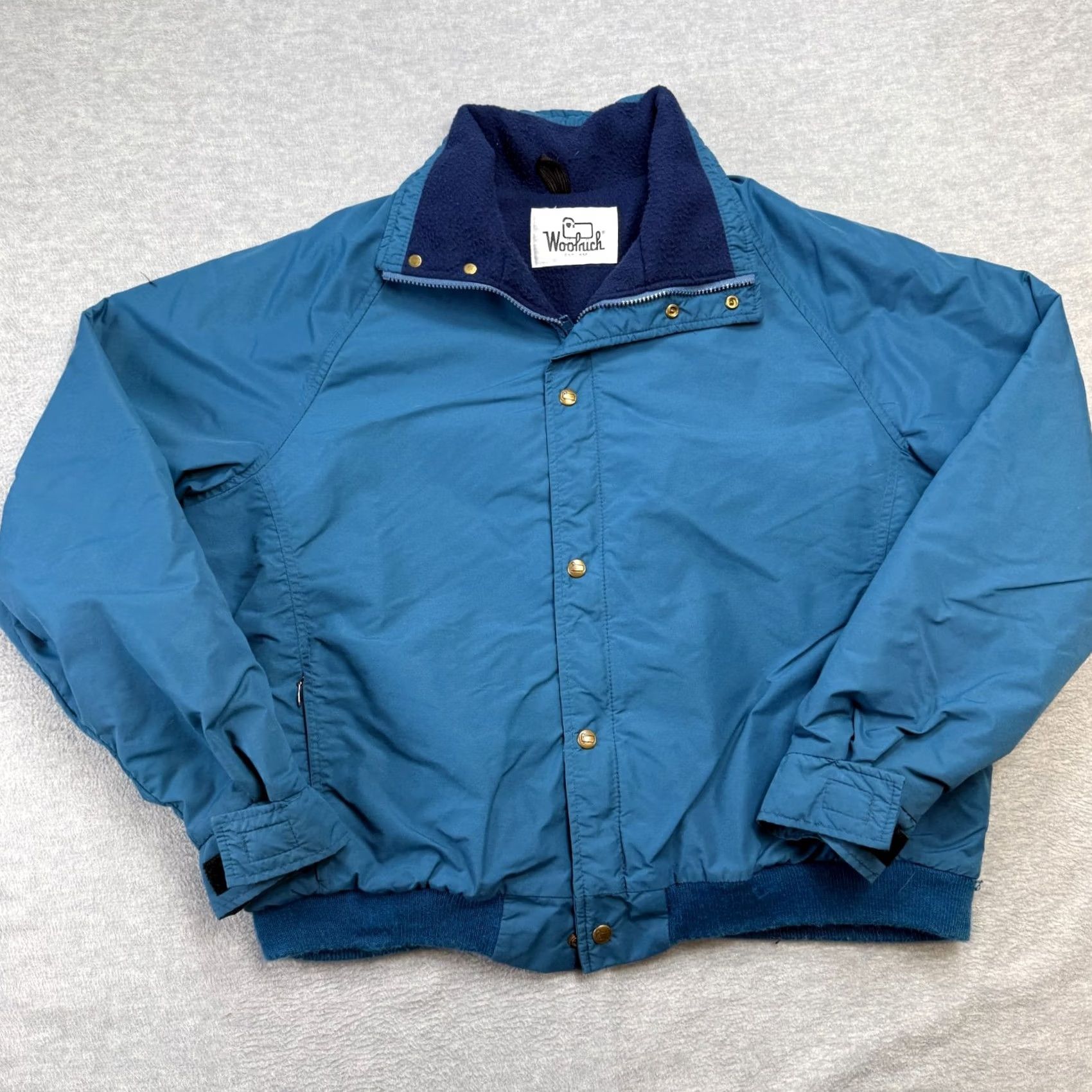 Vintage VINTAGE Woolrich Jacket Woolrich Bomber Jacket XL Men Blue Nylon Lined 90s Chore Pattern: Solid Size US XL / EU 56 / 4 - 2 Thumbnail