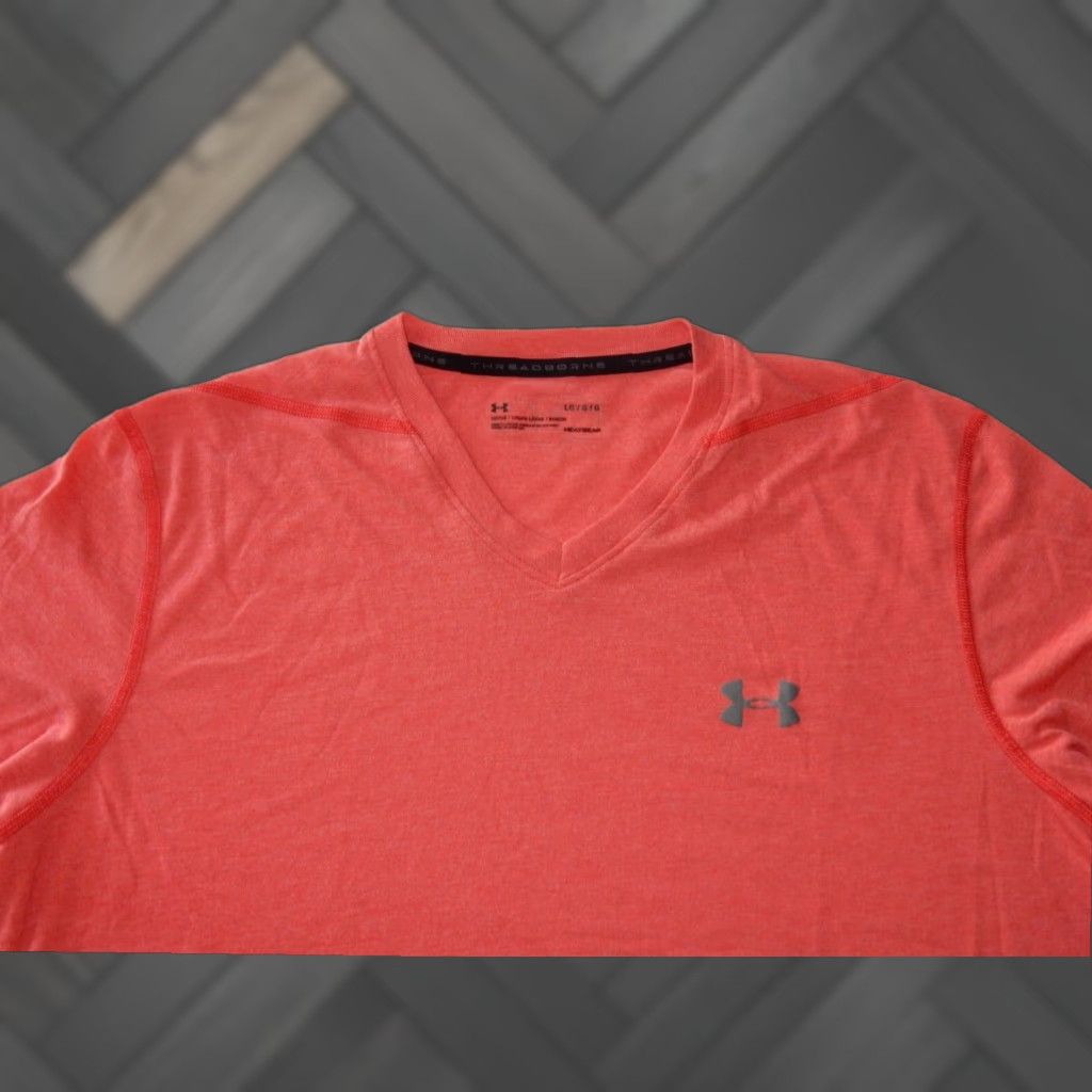 Under Armour Under Armour Threadborne Short Sleeve T Shirt Pink Large Mens Activewear Size US L / EU 52-54 / 3 - 1 Thumbnail