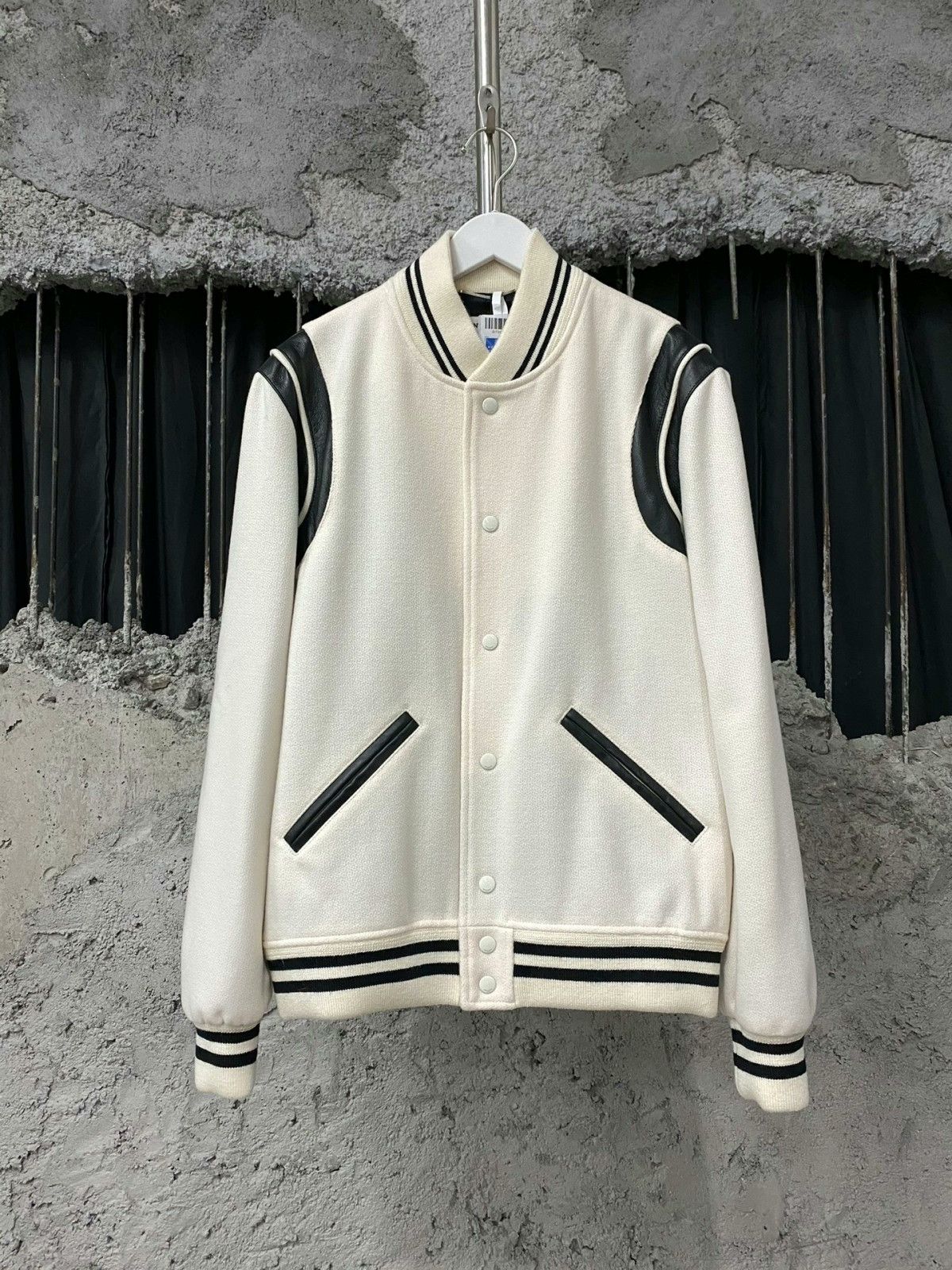 Saint Laurent Paris Saint Laurent White Baseball Jacket Size US M / EU 48-50 / 2 - 1 Thumbnail