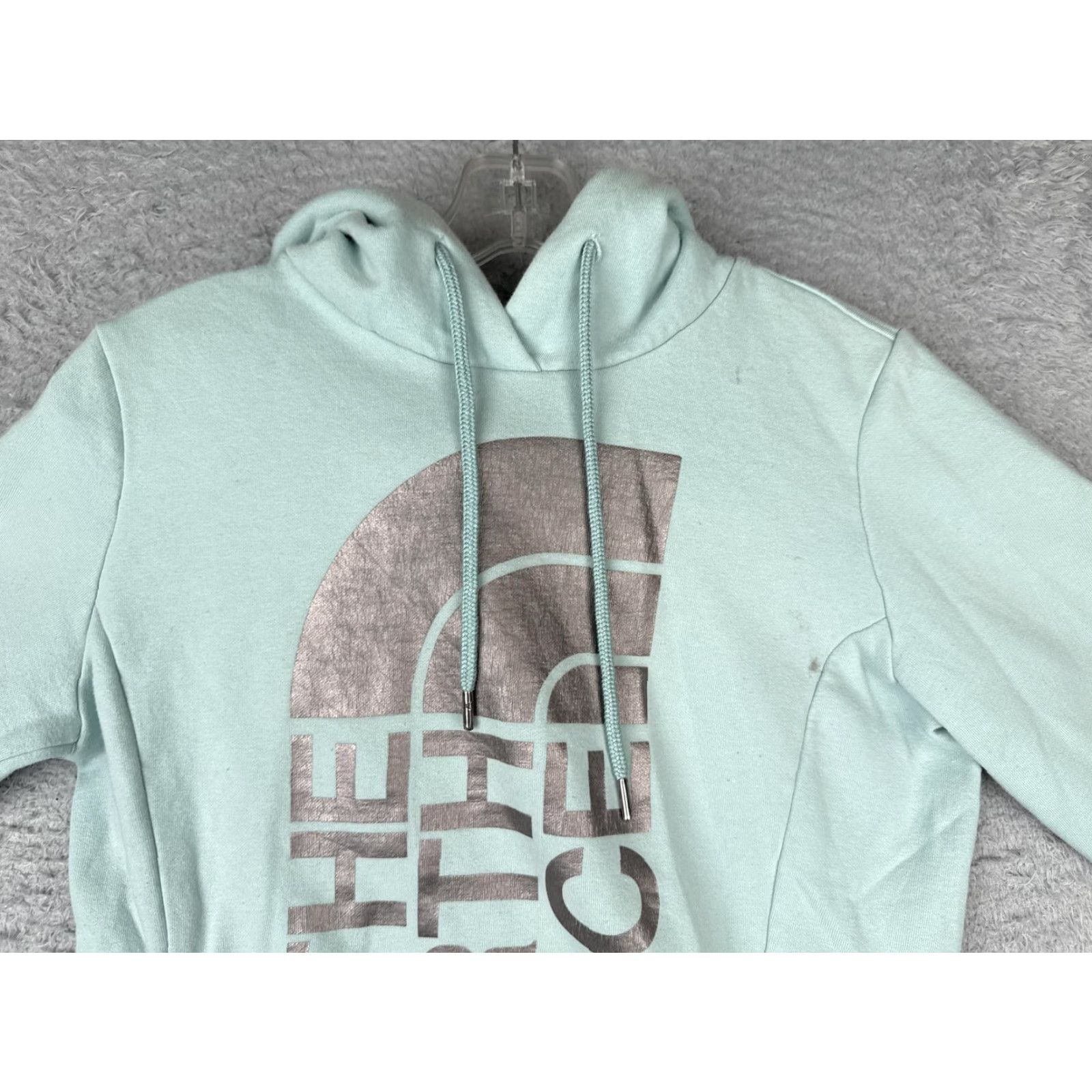 The North Face The North Face Hoodie Womens Small Mint Green Pullover Fleece Metallic Logo Size S / US 4 / IT 40 - 4 Thumbnail