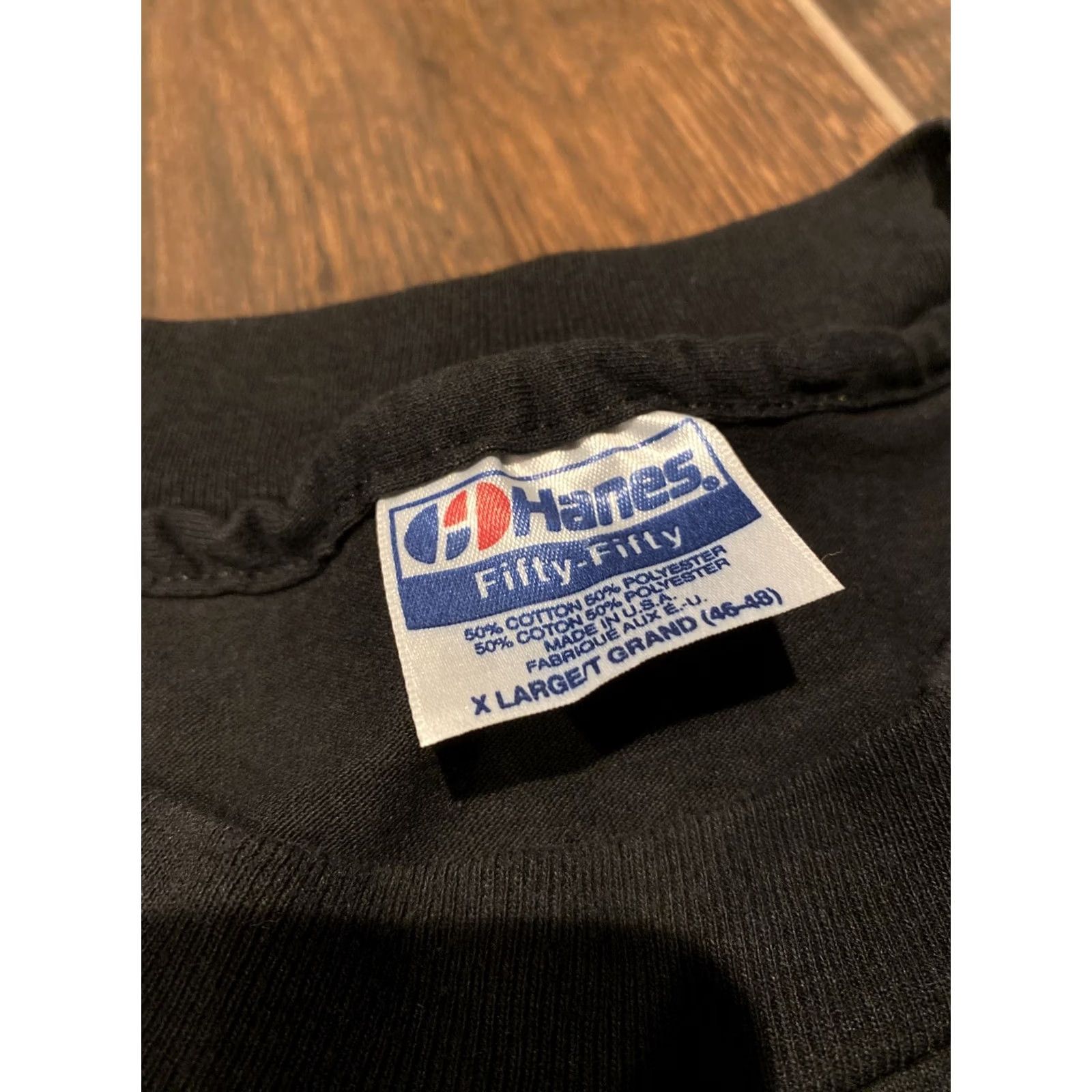 Hanes Vintage Hanes 50/5” Shirt Size XL On The Job Single Stitch - Unisex Graphic Tee Black Size US XL / EU 56 / 4 - 5 Thumbnail