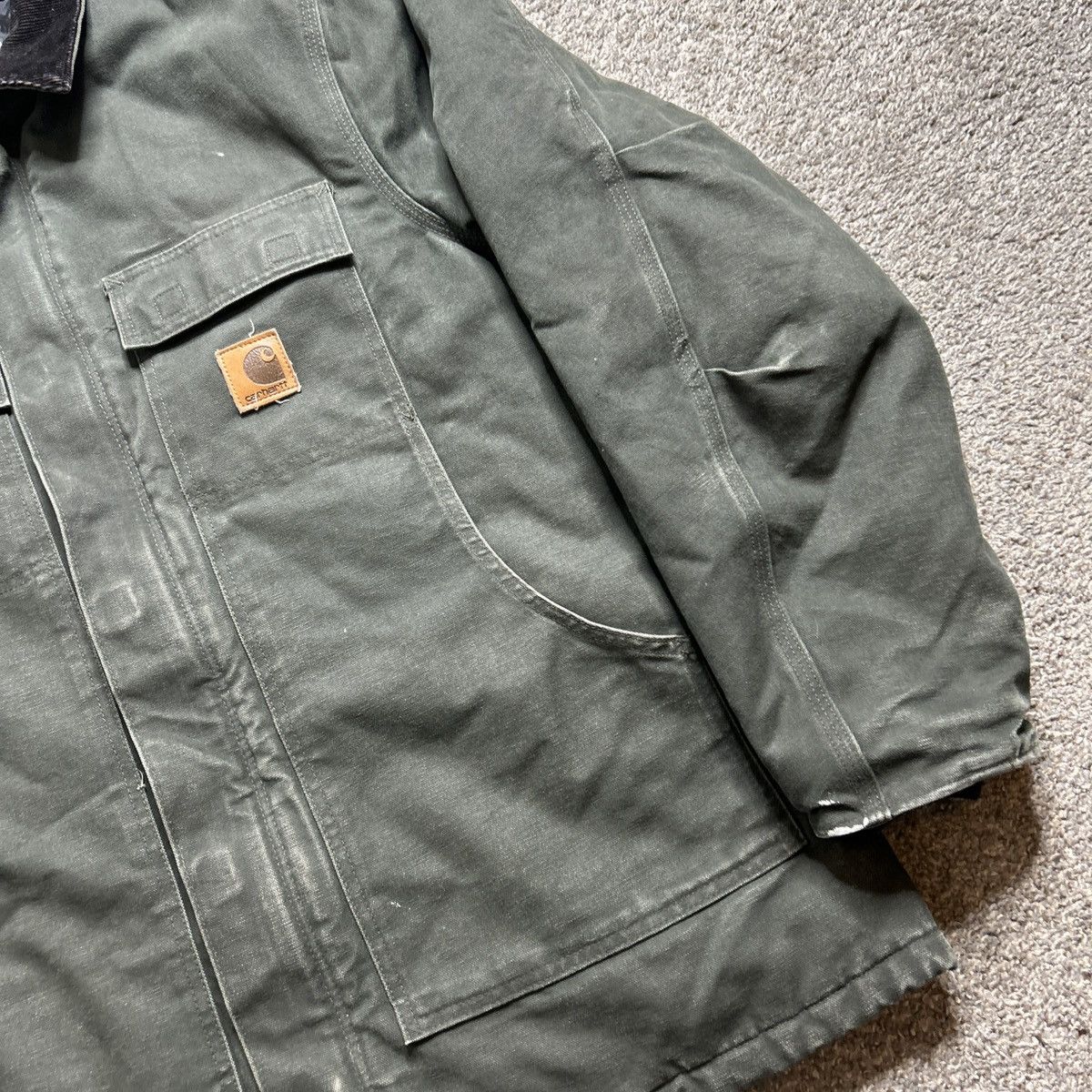 Carhartt × Vintage Carhartt c26 mos green workwear faded jacket Size US L / EU 52-54 / 3 - 6 Thumbnail