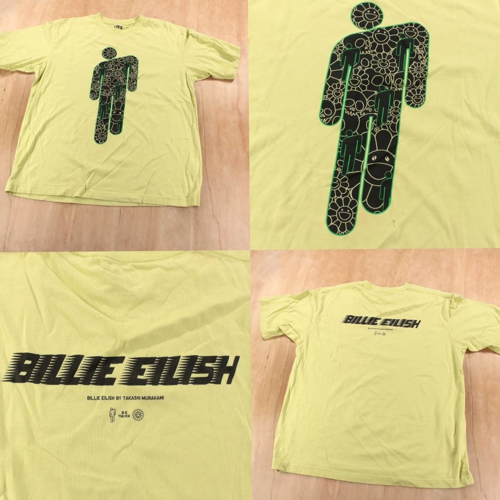 Uniqlo Uniqlo T-Shirt Billie Eilish x Takashi Murakami Art Tee MEDIUM Green Men Short Sleeve Crew Neck Cotton Graphic Tee 2020 Officially Licensed Mens Size US M / EU 48-50 / 2 - 2 Thumbnail