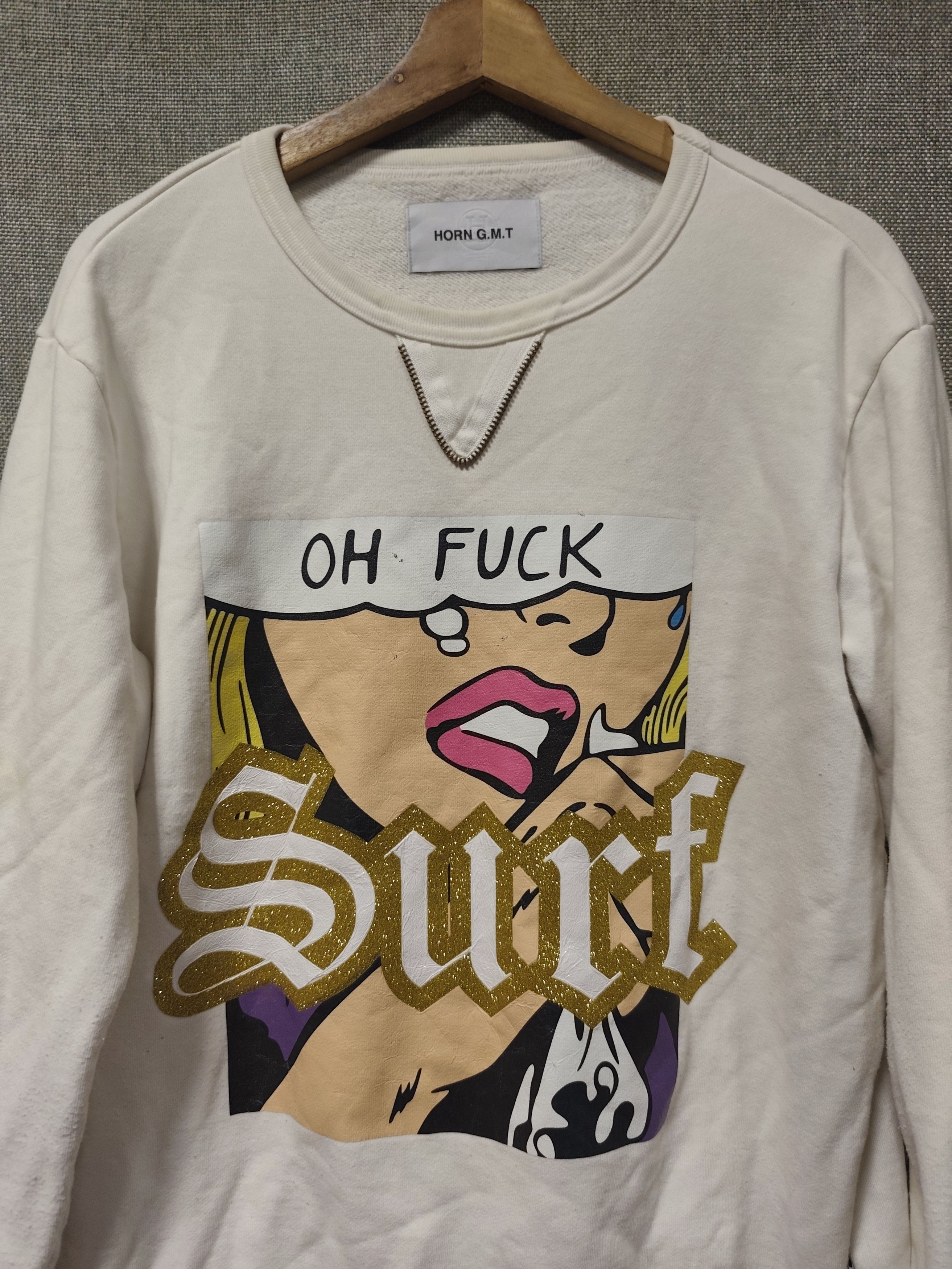 Japanese Brand Sweatshirt Horn G.M.T Oh Fuck Surf Size US M / EU 48-50 / 2 - 3 Thumbnail