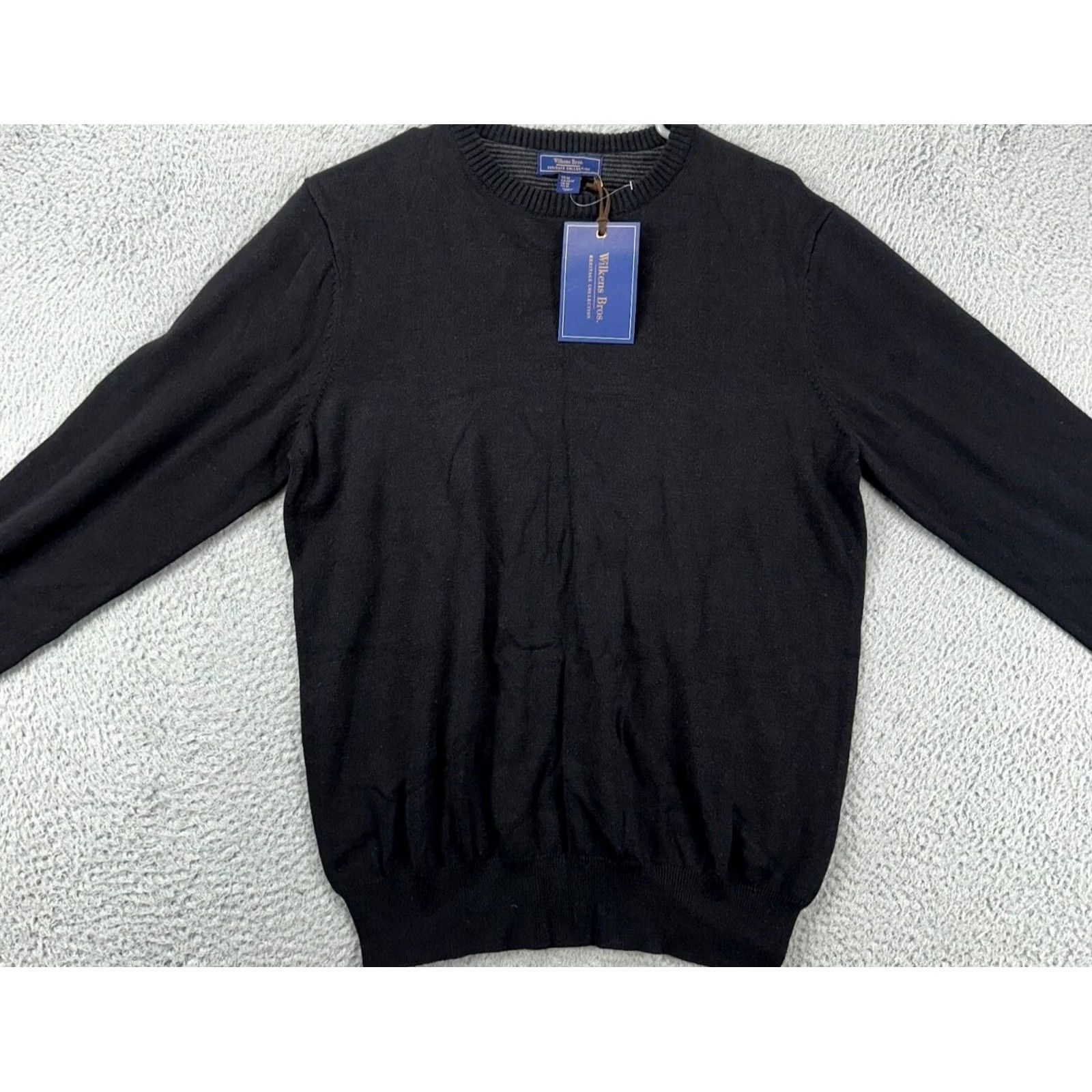 Vintage Wilkens Bros Sweater Men Medium Heritage Collection Black Crew Neck Pullover NEW Knit Casual Outdoor Walking 90s? Size US M / EU 48-50 / 2 - 3 Thumbnail