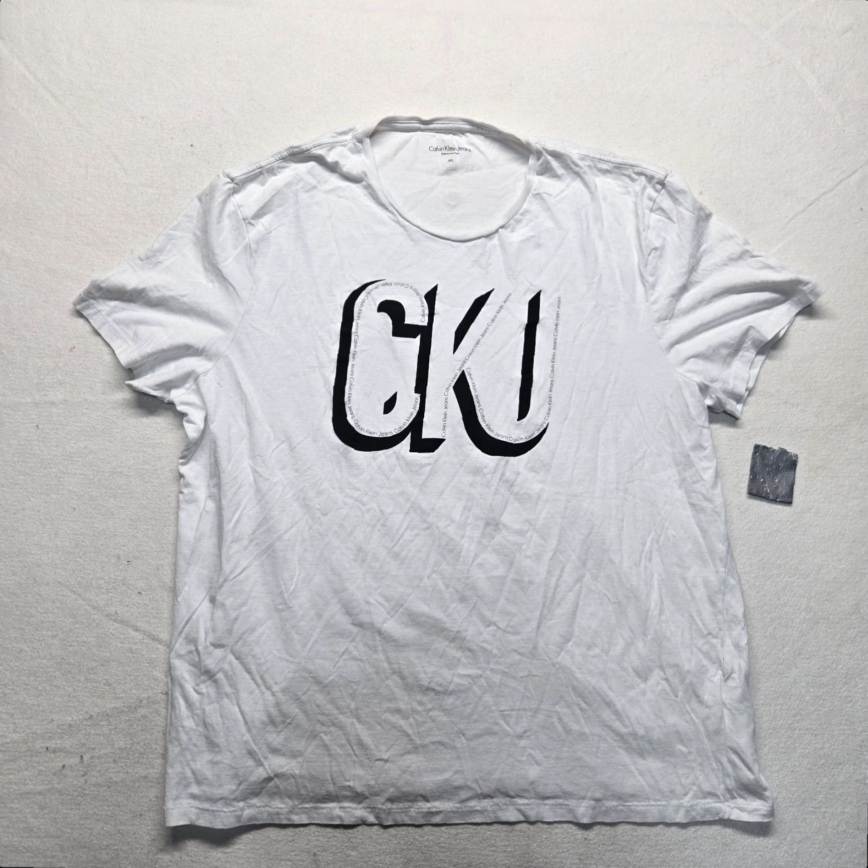 Calvin Klein VINTAGE Calvin Klein Jeans White Logo Short Sleeve T-Shirt Adult 2XL Crew Neck Cotton Modal Women Size XXL / US 16-18 / IT 52-54 - 2 Thumbnail
