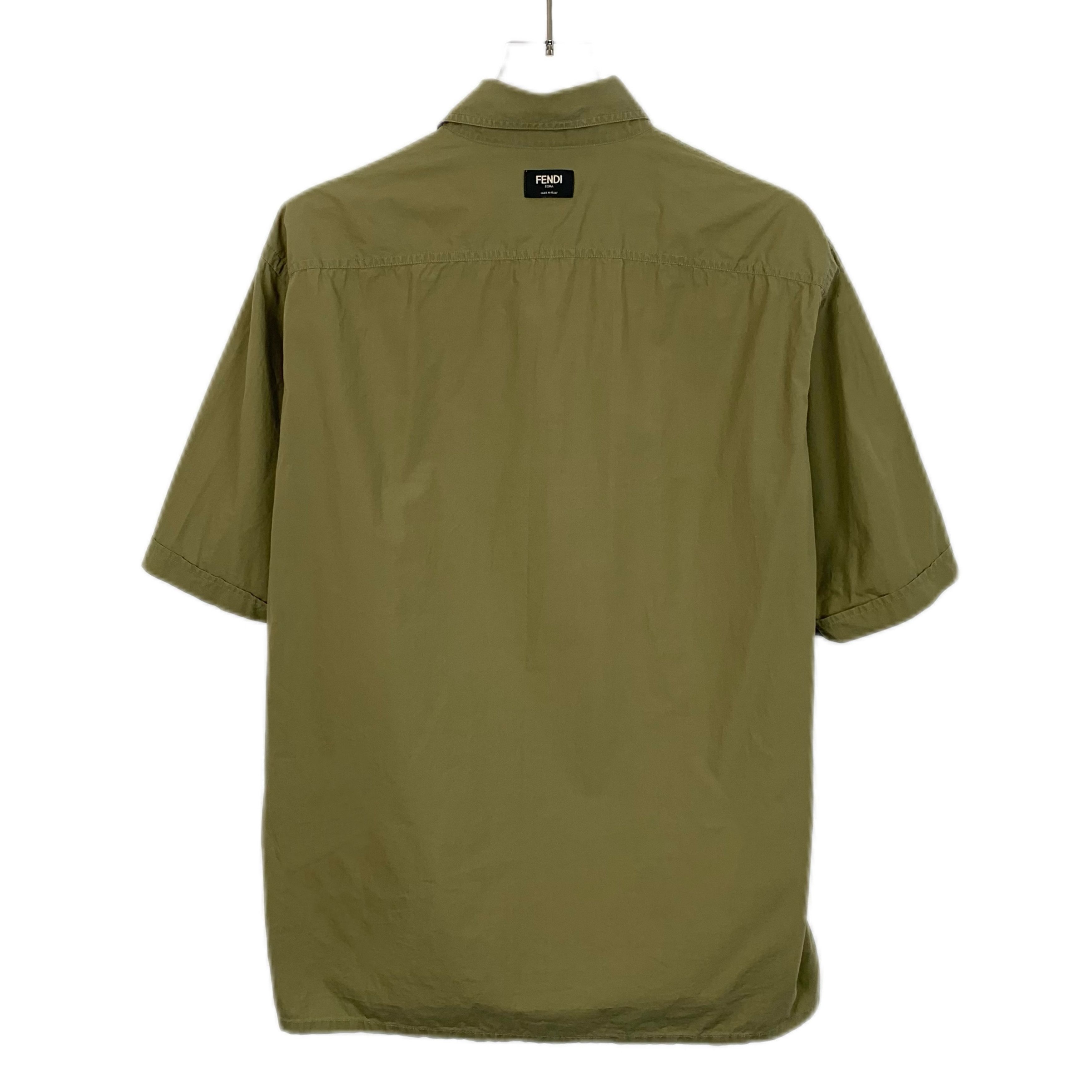 Fendi Fendi Mens Olive Green Short-Sleeve Button-Up Shirt Size US S / EU 44-46 / 1 - 2 Thumbnail