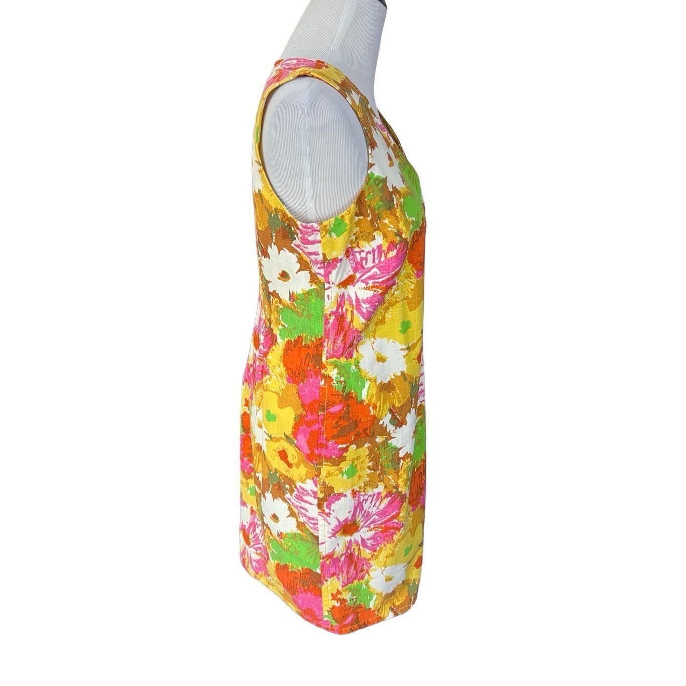 Other Talbots Colorful Floral Watercolor Print V Neck Shift Dress Size XL / US 12-14 / IT 48-50 - 3 Thumbnail