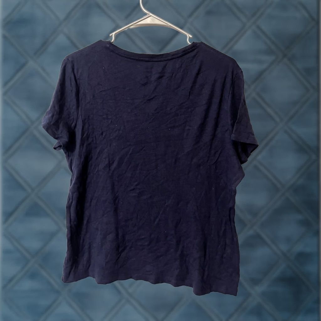 Croft & Barrow Croft Barrow Women's T-Shirt XL Navy Knit Top Round Neck Short Sleeves Classic Size XL / US 12-14 / IT 48-50 - 1 Thumbnail