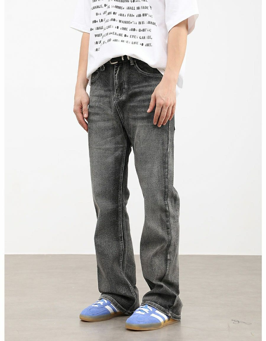 y2k punk denim flared faded jeans