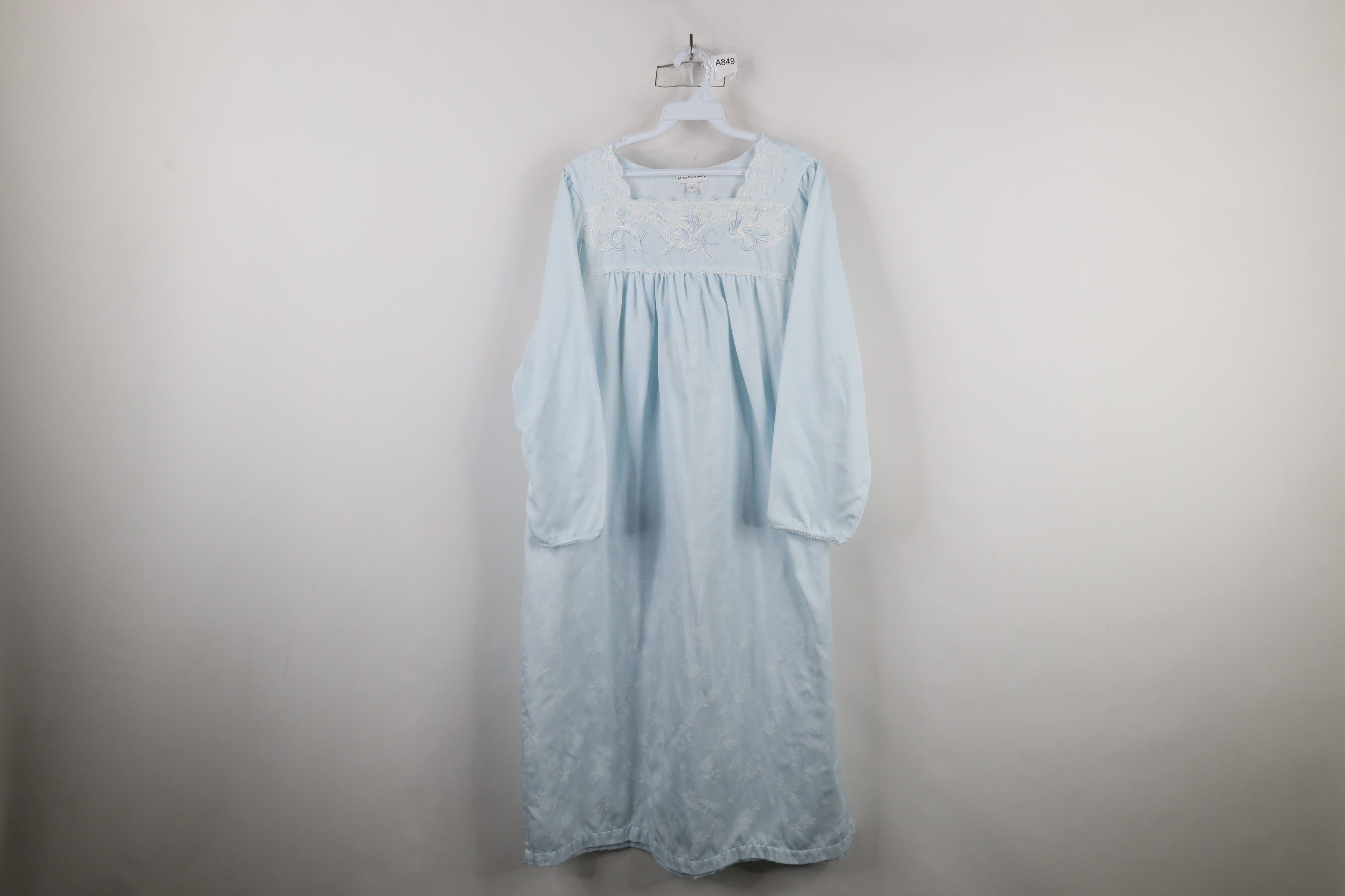 Vintage Vintage 90s Miss Elaine Lace Long Sleeve Sleep Night Gown Size M / US 6-8 / IT 42-44 - 1 Thumbnail