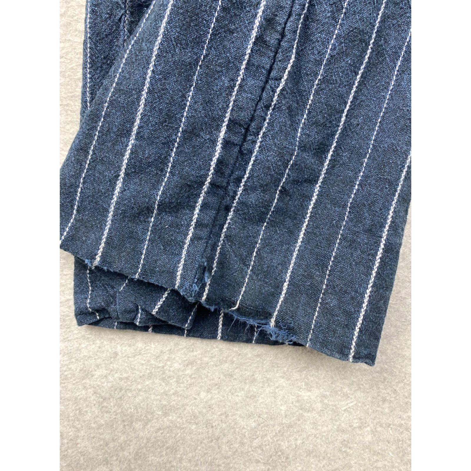 Free People Free People Pants Womens Navy Striped Wide-Leg Linen Cotton Boho Pleated Size 2 Size 26" / US 2 / IT 38 - 4 Thumbnail