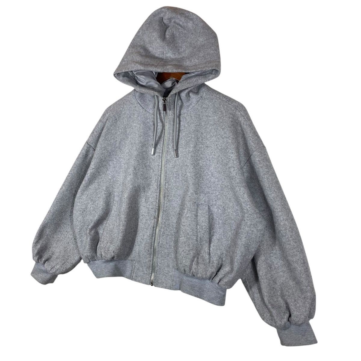Zara Zara Hoodie Wool Zipper Jacket XS Size (Fit XL) Grey Colour Size XS / US 0-2 / IT 36-38 - 4 Thumbnail
