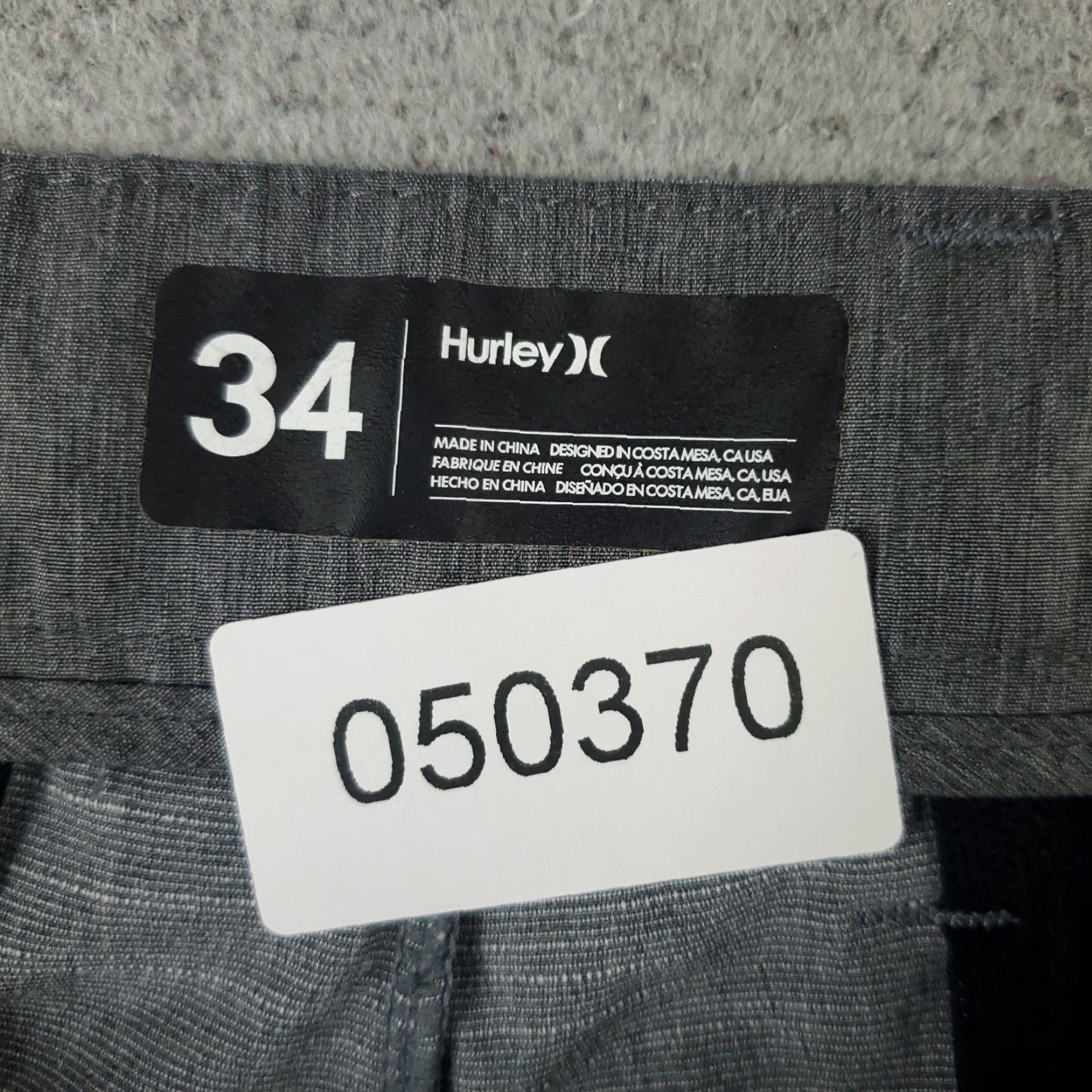 Hurley Hurley Shorts Mens 34 Gray Flat Front Chino Casual Size US 34 / EU 50 - 8 Thumbnail