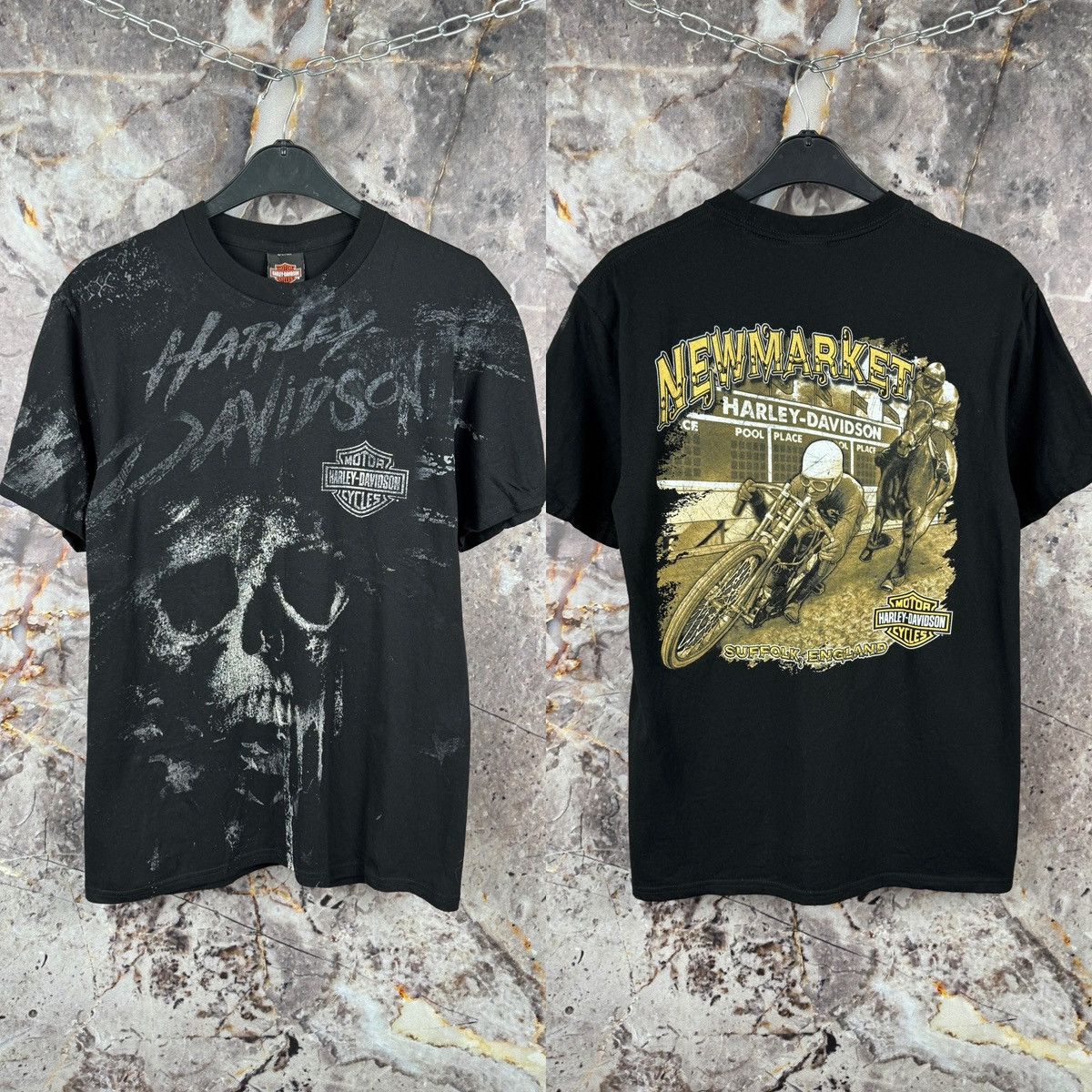 Harley Davidson Harley Davidson Skull Graphic TShirt Newmarket England Black Size US M / EU 48-50 / 2 - 1 Thumbnail