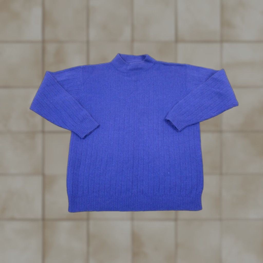 Vintage VINTAGE Rafaella Sweater Womens Small Blue Purple Angora Lambswool Mock Neck Size S / US 4 / IT 40 - 1 Thumbnail