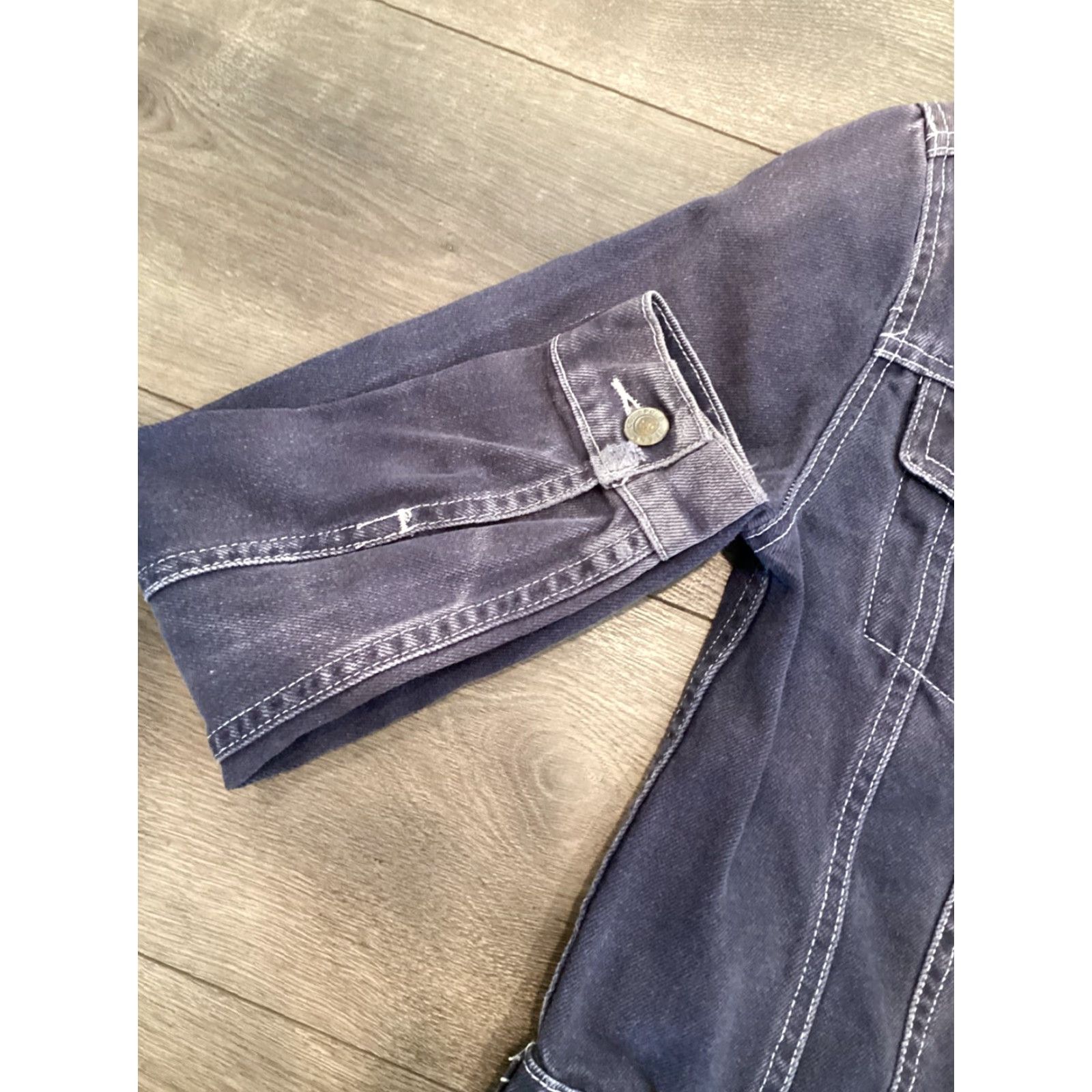 Polo Ralph Lauren VINTAGE Polo Ralph Lauren Jacket Women XS Blue Denim Dark Wash Button Short Length 90s Classic Designer Womens Size XS / US 0-2 / IT 36-38 - 3 Thumbnail