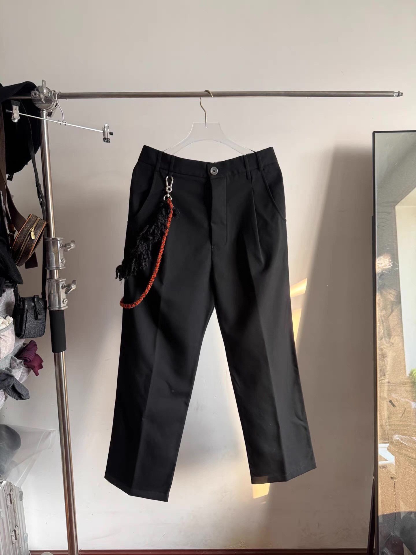 Song For The Mute Black Cropped Pants with Chain and Tassel Detail Size US 36 / EU 52 - 1 Thumbnail