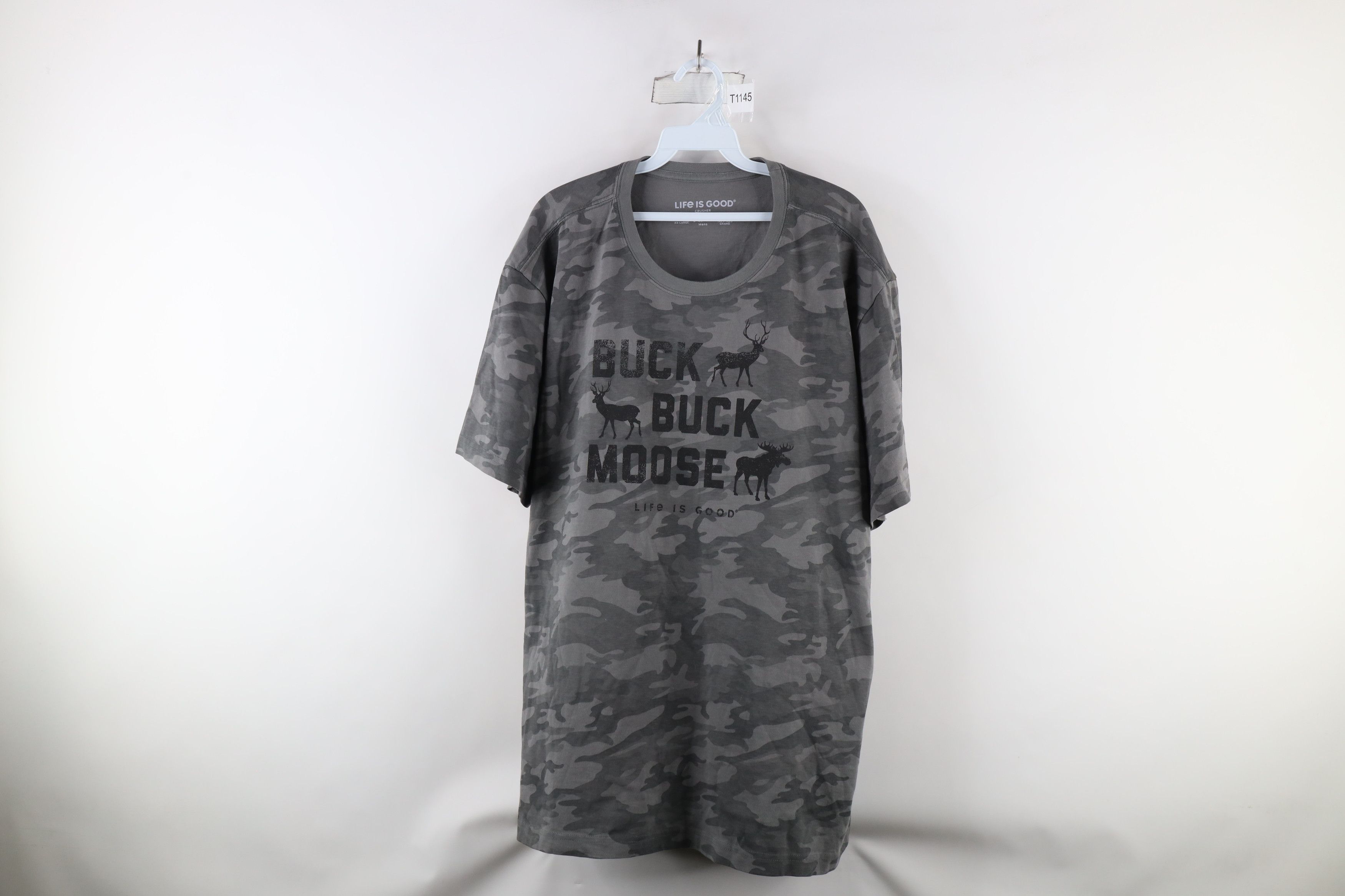 Life is Good × Vintage Life Is Good Buck Buck Moose Camouflage Short Sleeve T-Shirt Size US XXL / EU 58 / 5 - 1 Thumbnail
